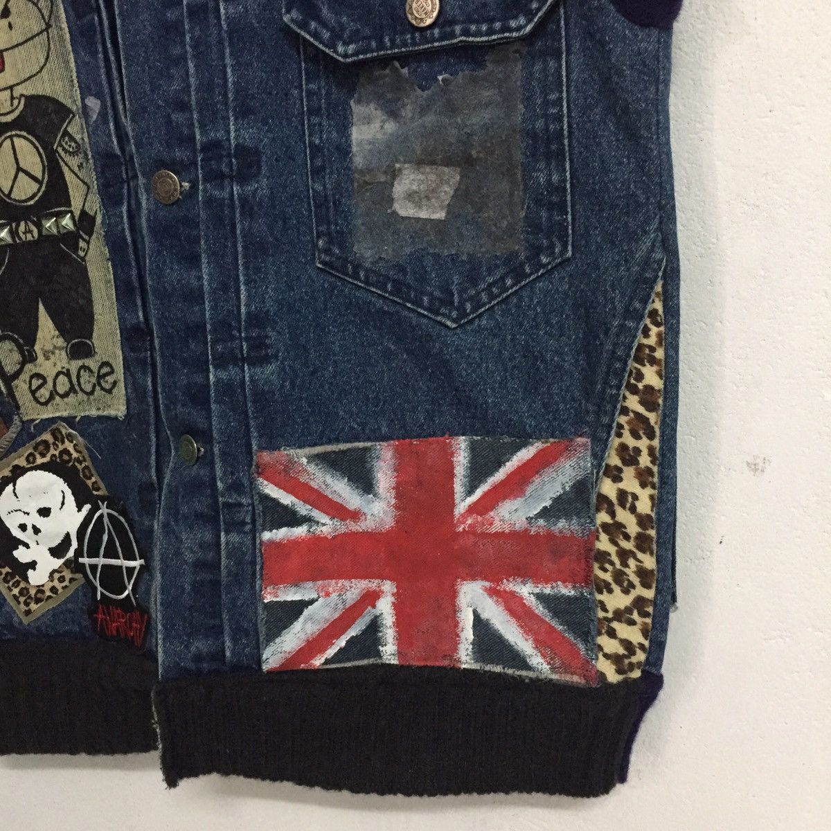 Denime Glued Patchy Custom Made Punk Vest Like Greg Lauren Design Size US M / EU 48-50 / 2 - 4 Thumbnail