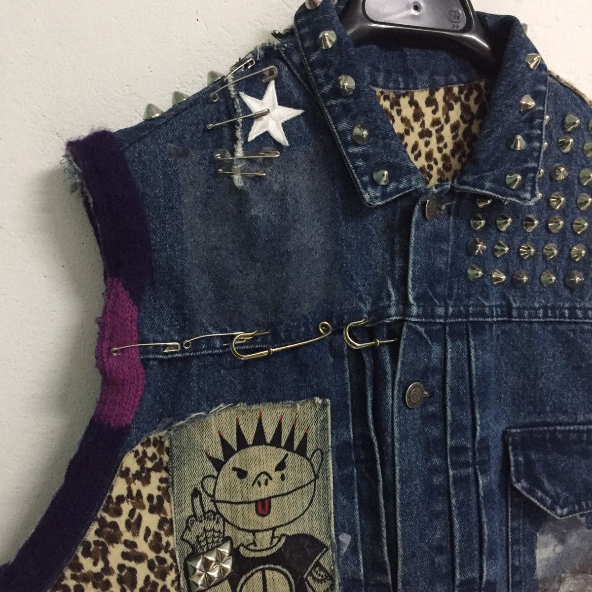 Denime Glued Patchy Custom Made Punk Vest Like Greg Lauren Design Size US M / EU 48-50 / 2 - 5 Thumbnail