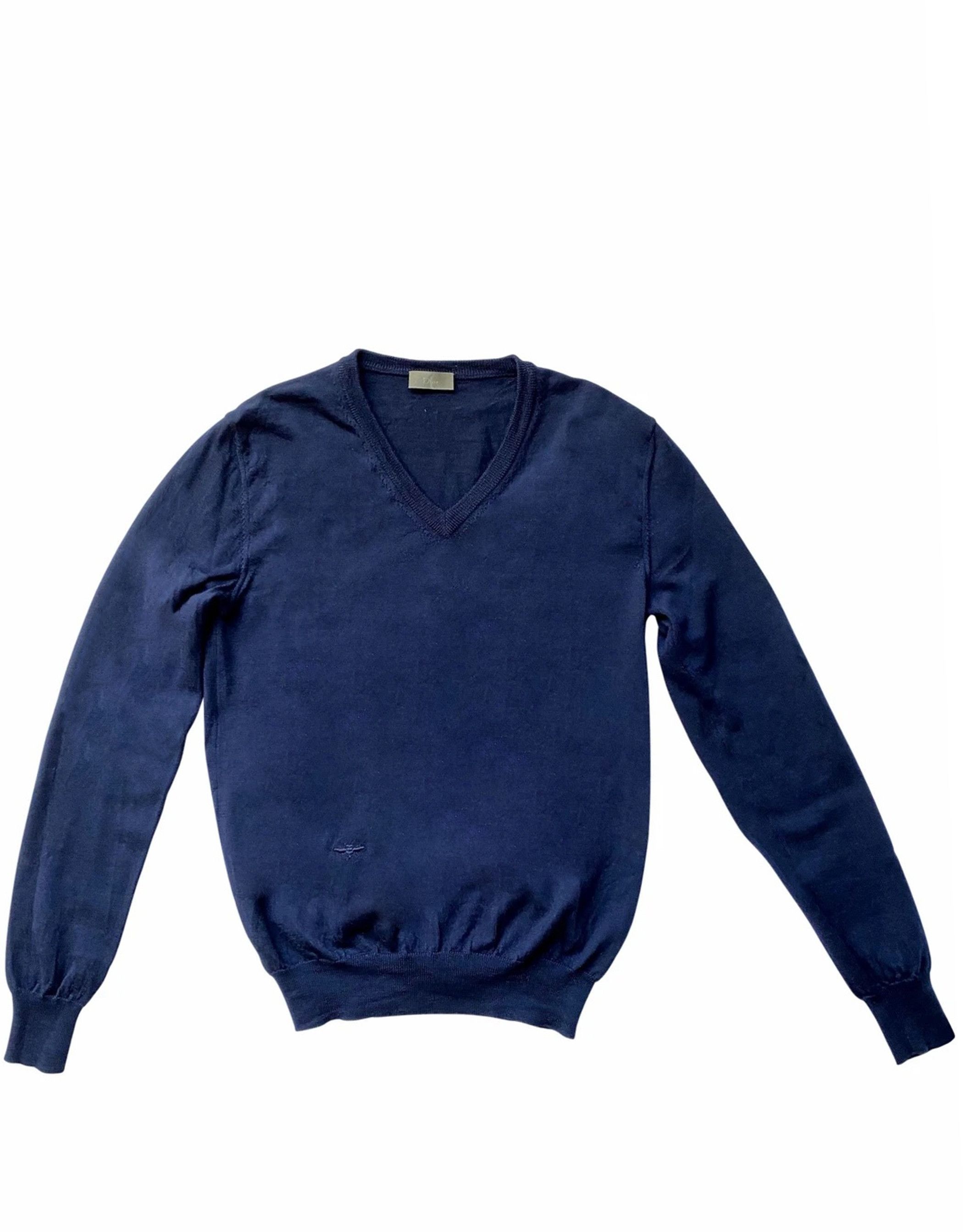 Dior ⚡️QUICK SALE⚡️ 2009 Blue Dior Knit V-neck Pullover Size US S / EU 44-46 / 1 - 1 Thumbnail