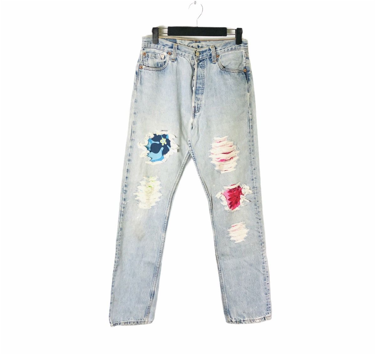 Vintage LEVIS 501 USA x Surfer Dog Distress Jeans