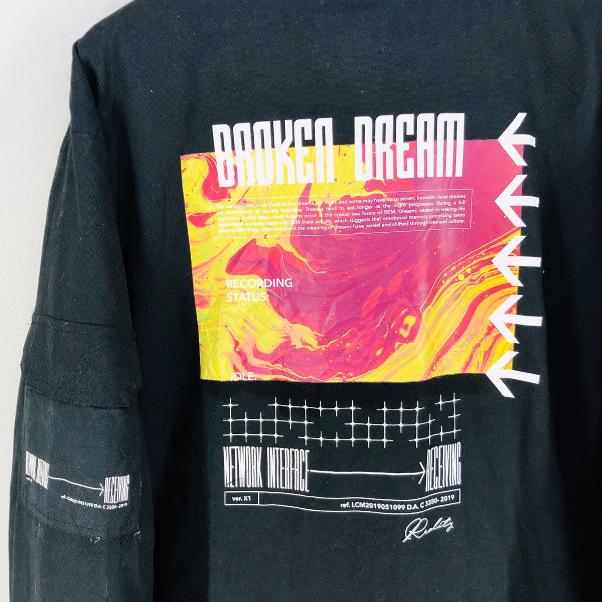 Bershka 🔥RIOT BERSHKA BROKEN DREAM RECORDING STATUS JACKET Size US L / EU 52-54 / 3 - 2 Thumbnail