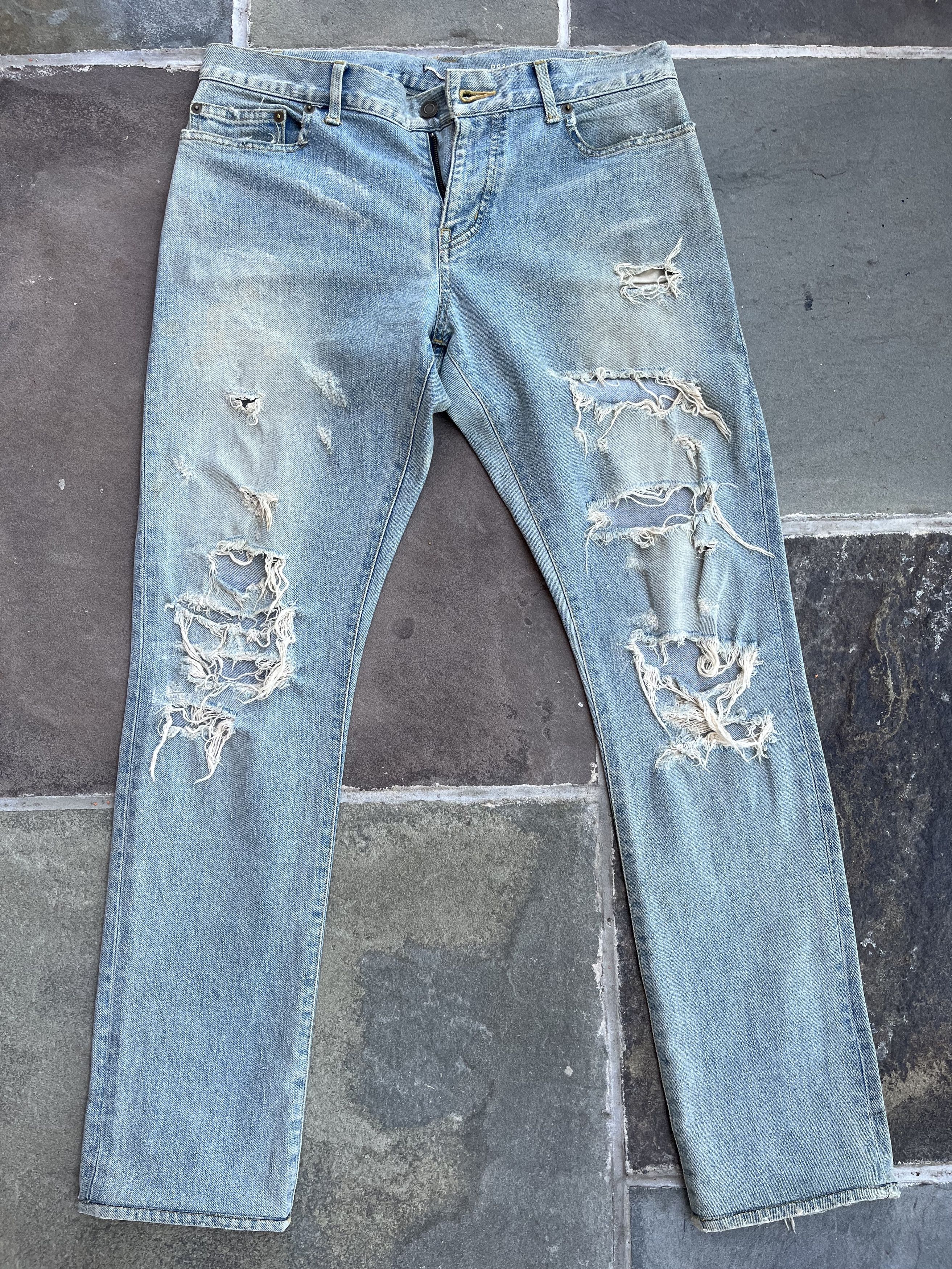 image of Hedi Slimane x Saint Laurent Paris Iconic Crash Denim Best Iteration D02 M/sk-Lw, Men's (Size 33)