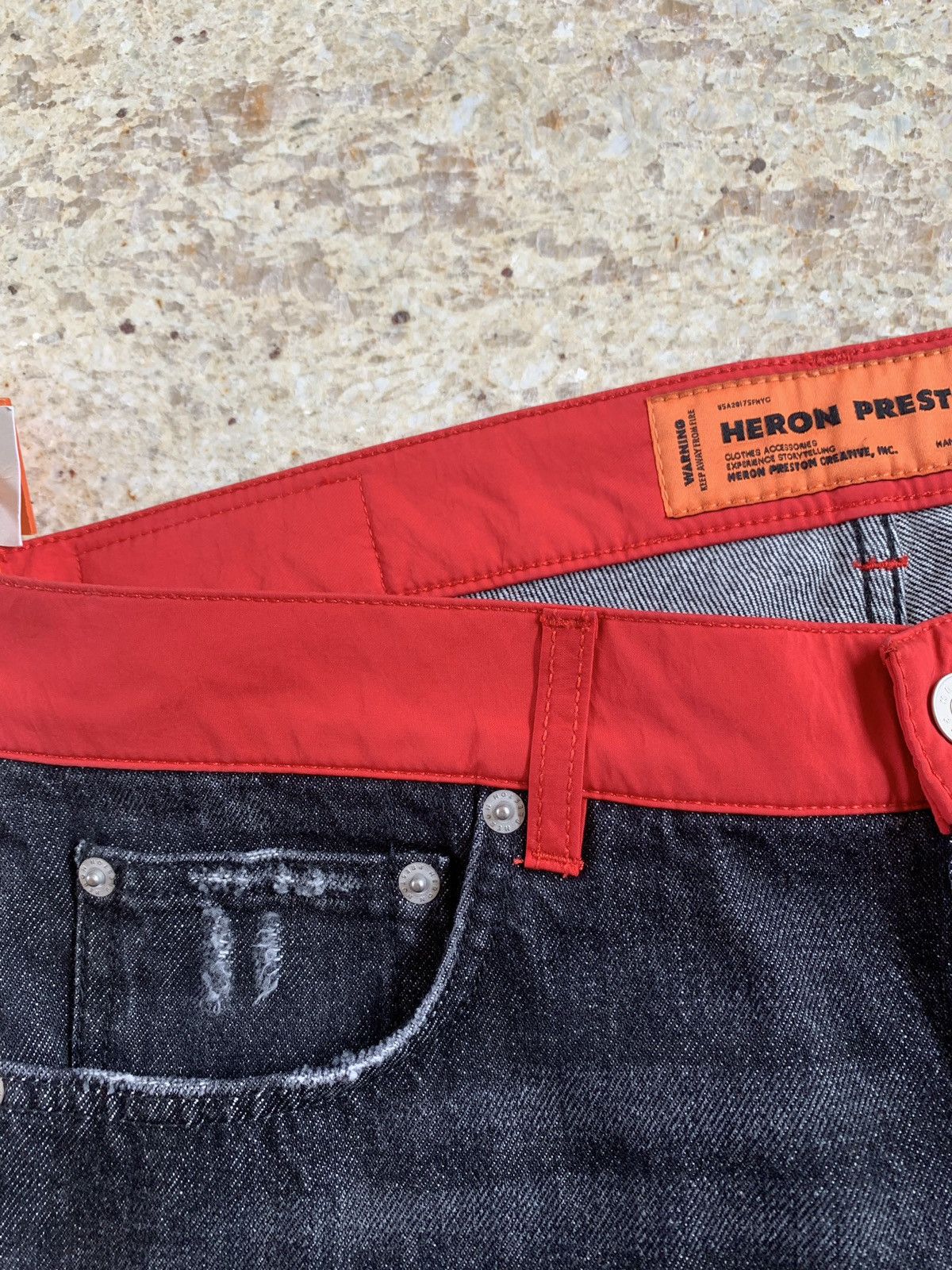Heron Preston Nylon Belt Denim Work Pant Size US 33 - 16 Thumbnail