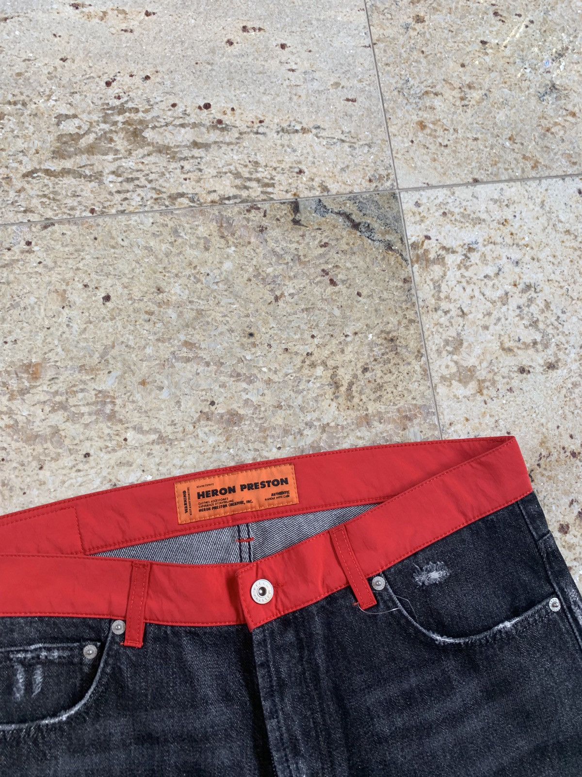 Heron Preston Nylon Belt Denim Work Pant Size US 33 - 7 Thumbnail