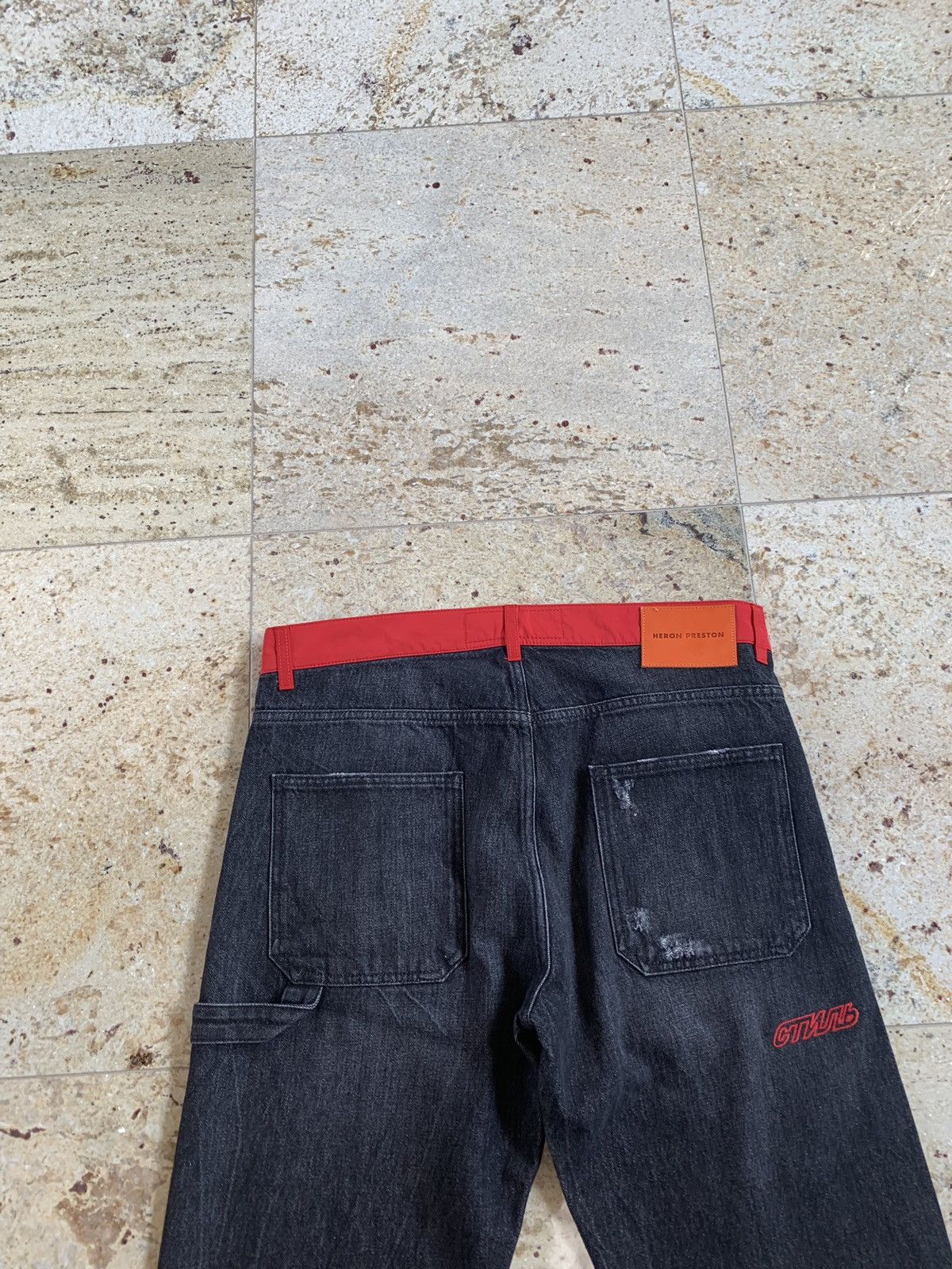 Heron Preston Nylon Belt Denim Work Pant Size US 33 - 20 Thumbnail