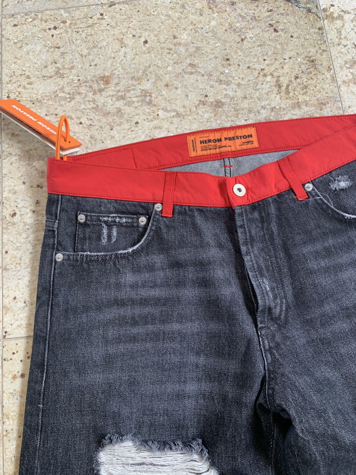Heron Preston Nylon Belt Denim Work Pant Size US 33 - 12 Thumbnail