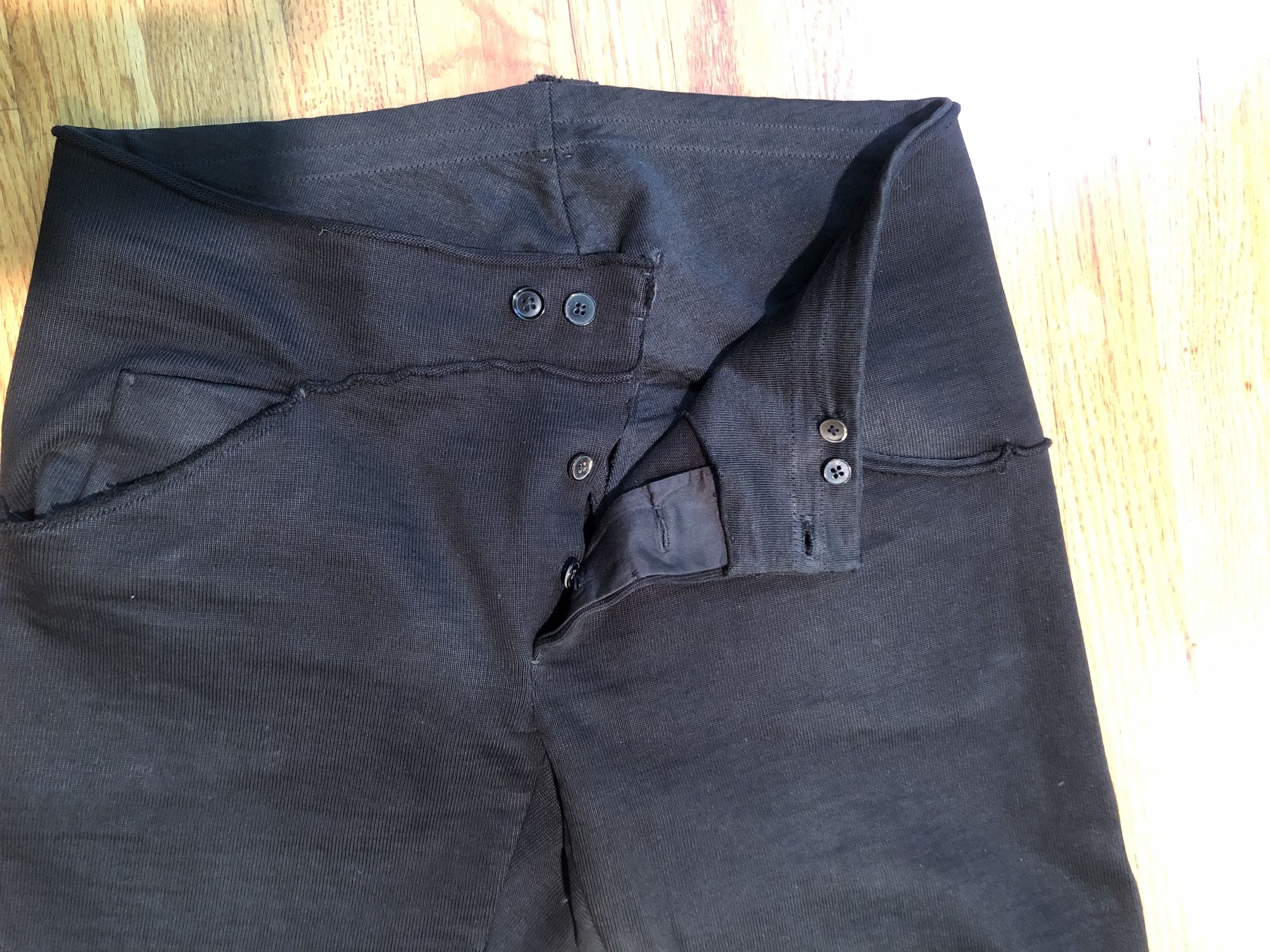 image of Ma Discontinued Fabric - Heavy Jersey Trousers in Black, Men's (Size 32)