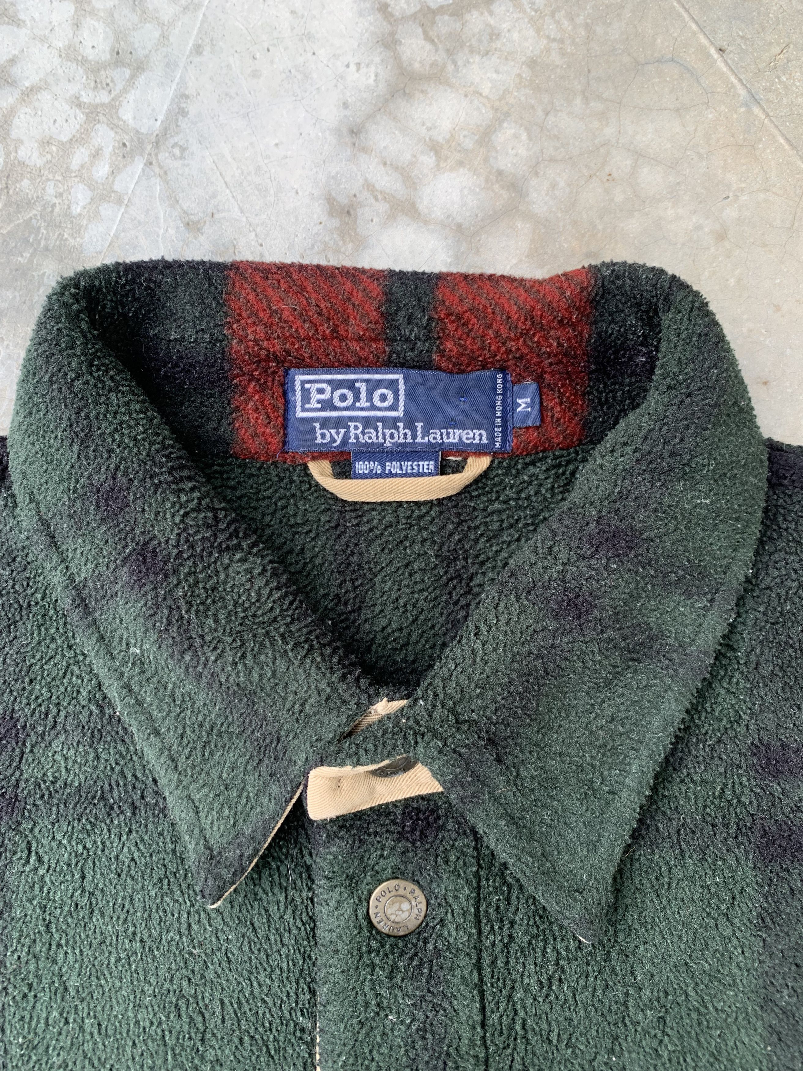 Vintage Polo Ralph Lauren Plaid Check Fleece Jacket