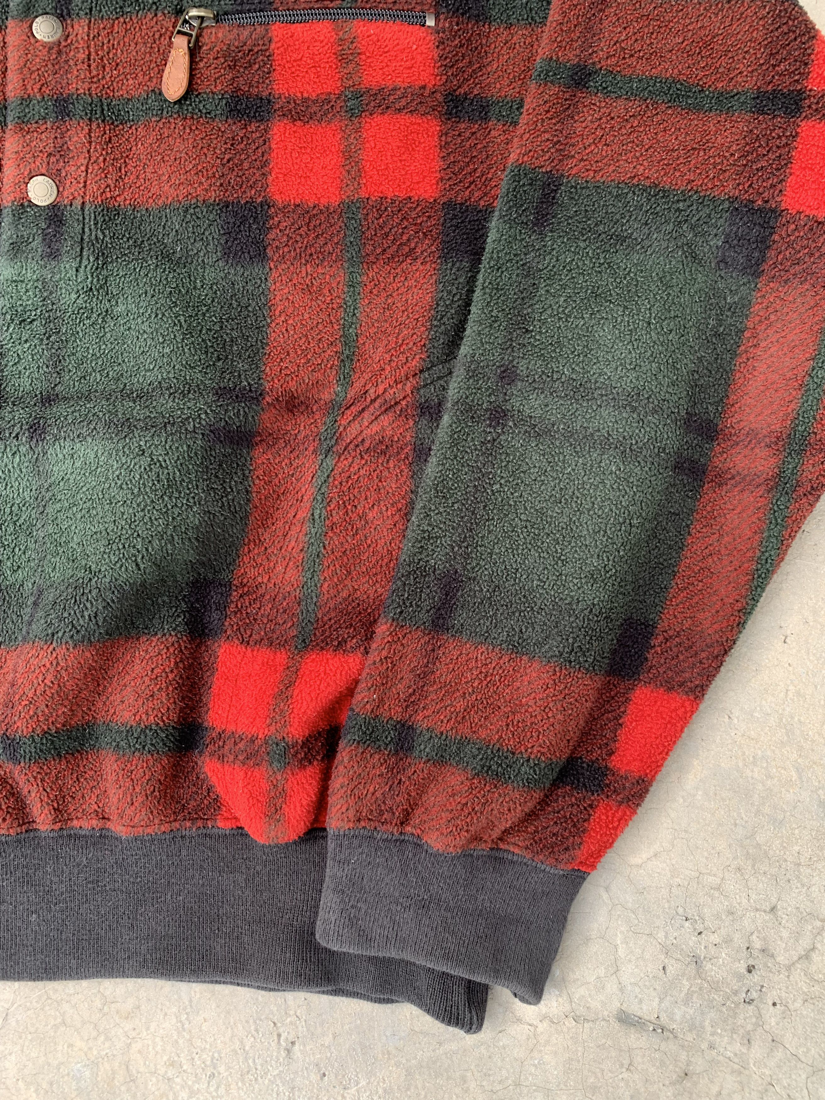 Vintage Polo Ralph Lauren Plaid Check Fleece Jacket