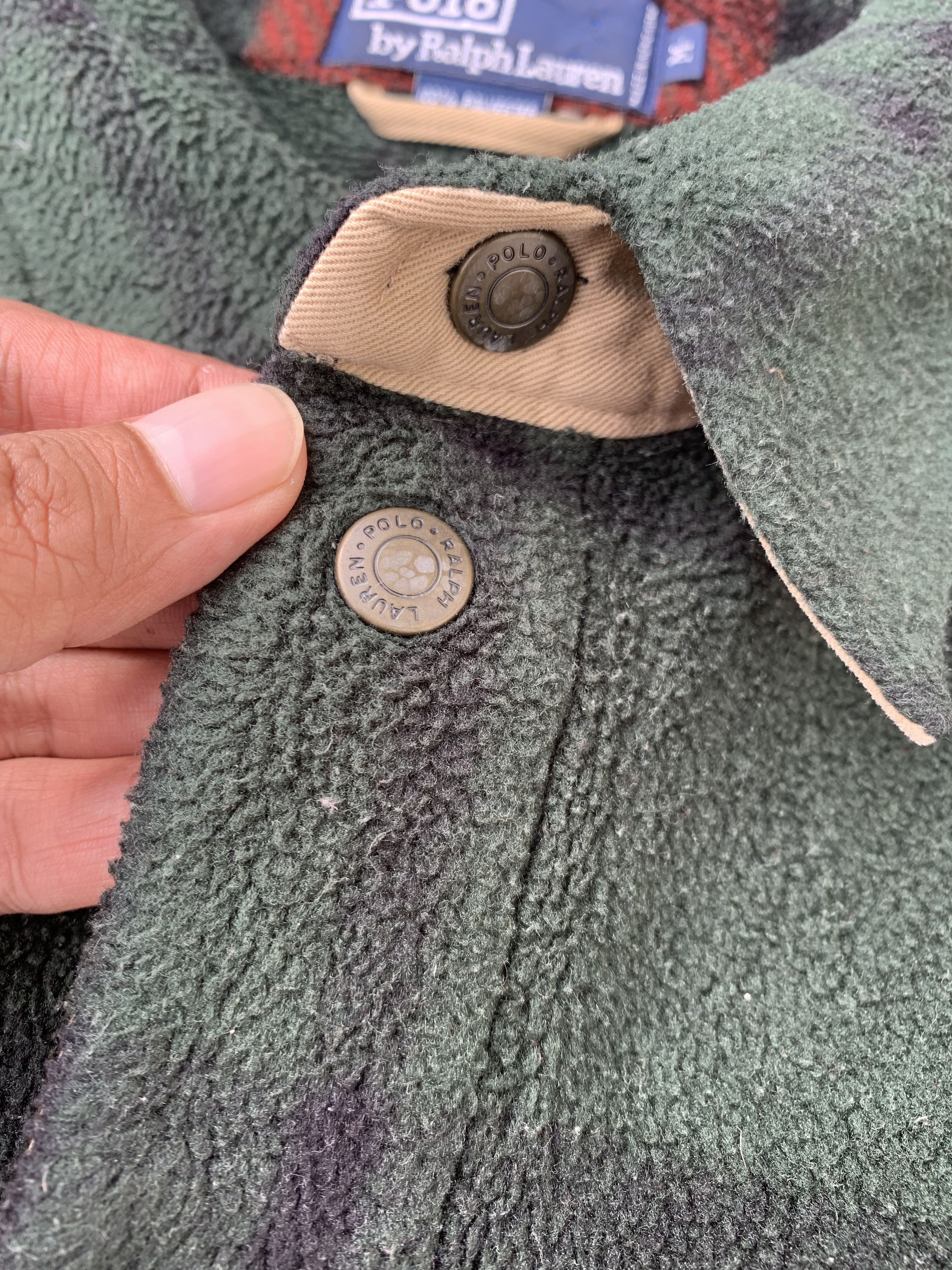 Vintage Polo Ralph Lauren Plaid Check Fleece Jacket