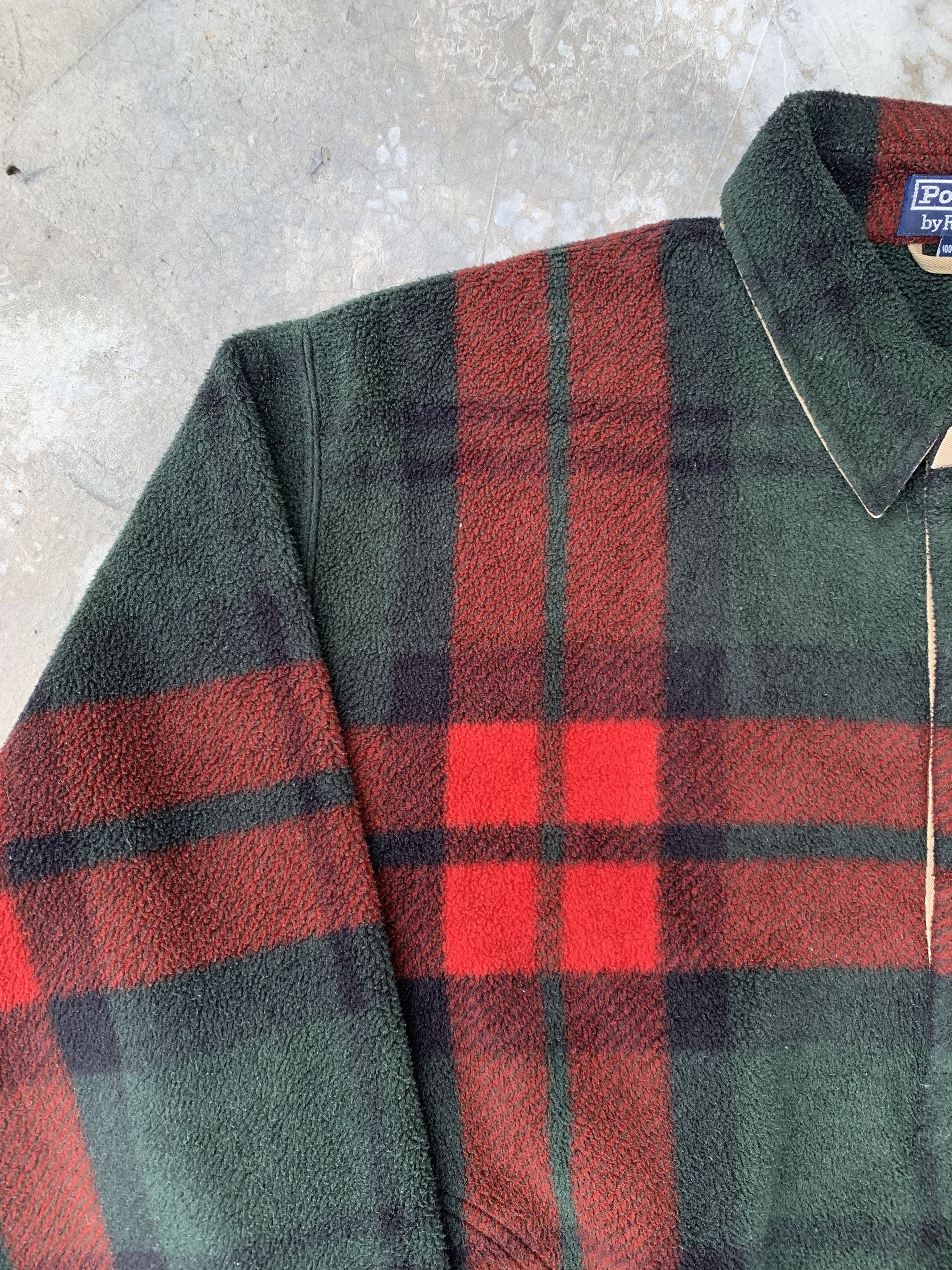 Vintage Polo Ralph Lauren Plaid Check Fleece Jacket