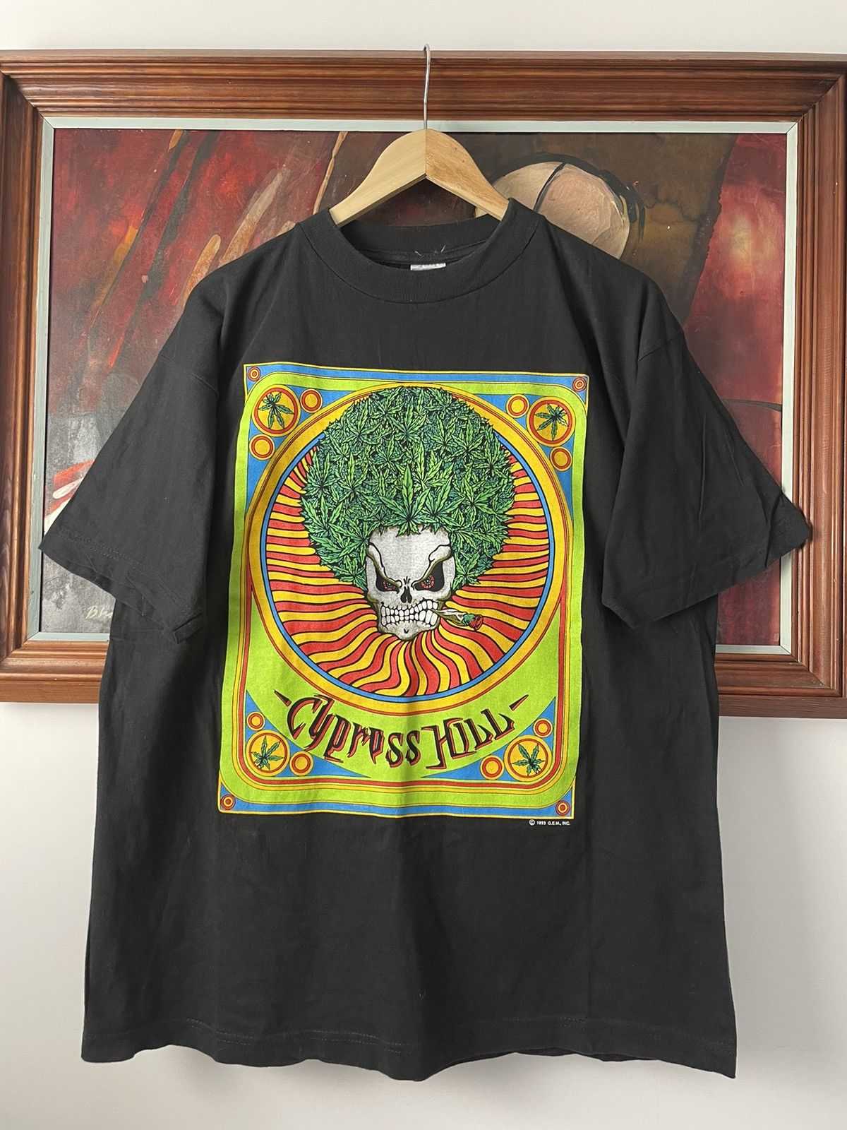 image of Band Tees x Cypress Vintage Cypress Hill 1993 OG Rap Band Tour Tee Ganja 90's in Black (Size XL)