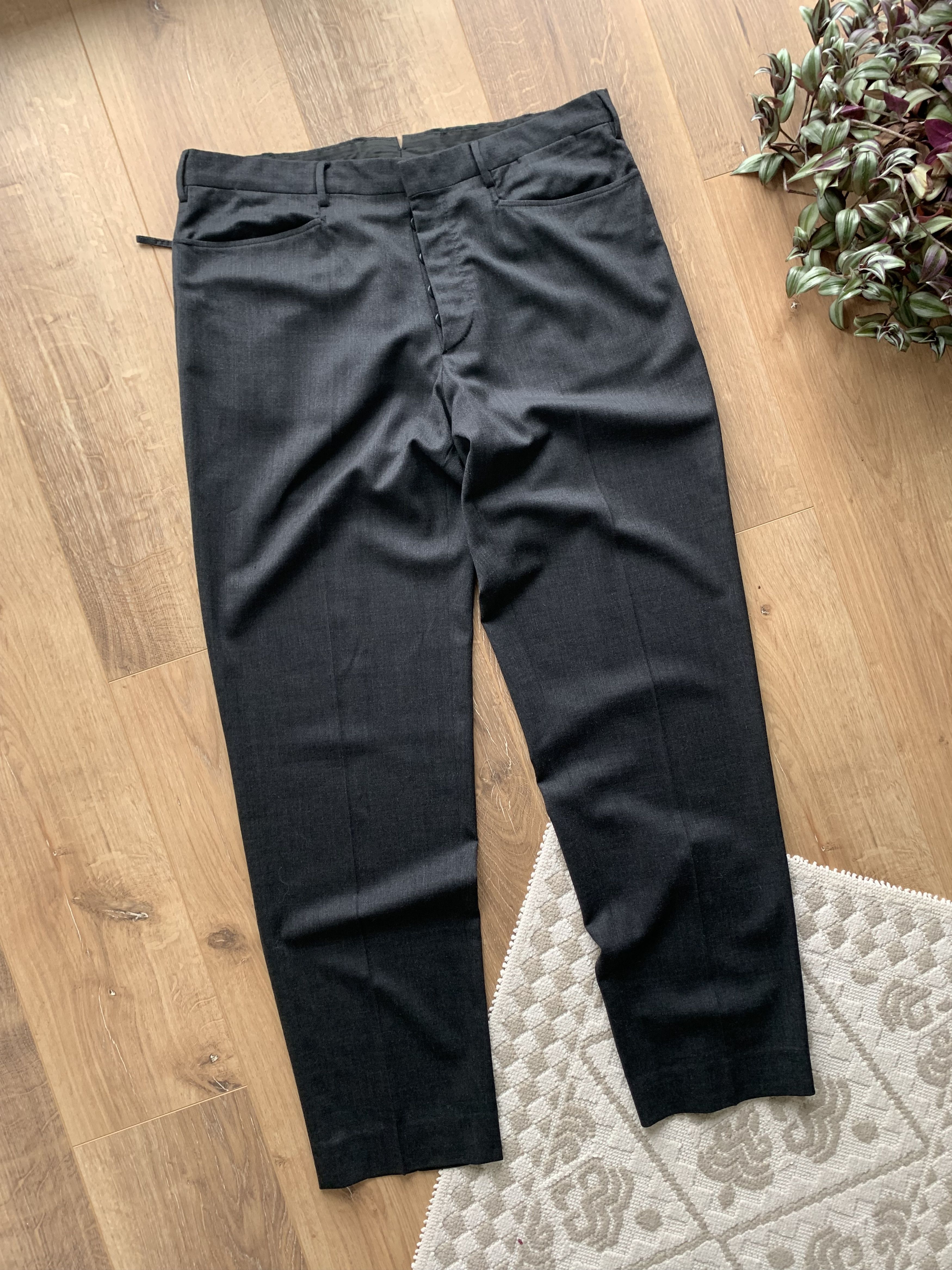 Pre-owned Italian Designers Prada Pants Trousers In Navy Grey