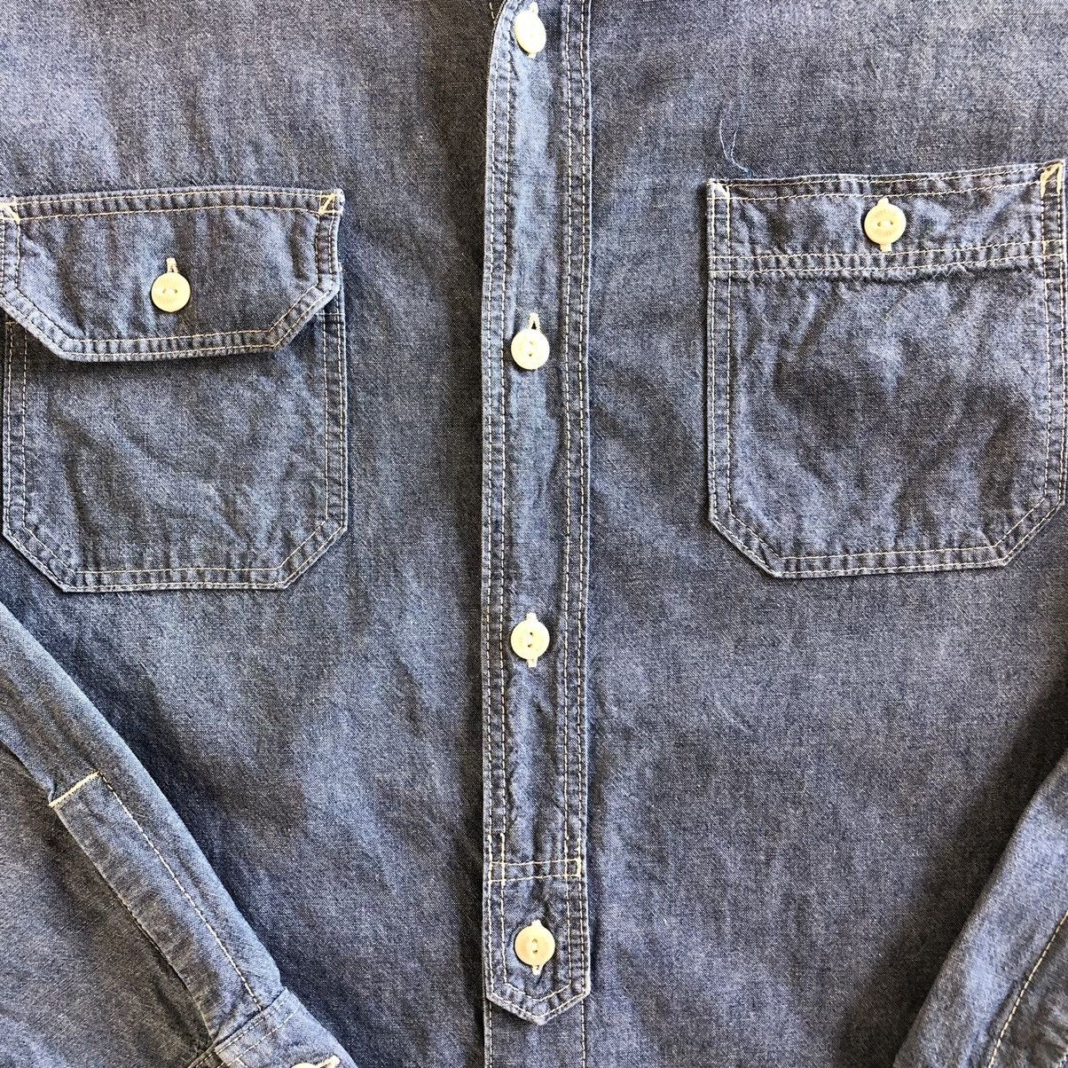 Oshkosh Vintage Flannel Chambray Shirt Double Pocket by OSHKOSH Size US XL / EU 56 / 4 - 4 Thumbnail