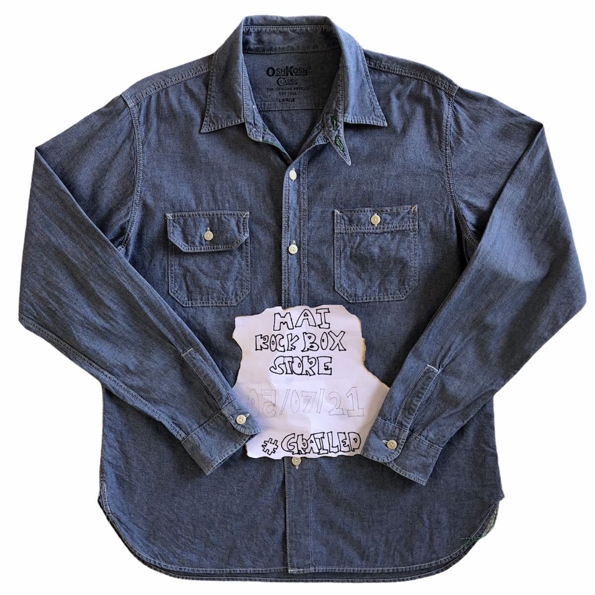Oshkosh Vintage Flannel Chambray Shirt Double Pocket by OSHKOSH Size US XL / EU 56 / 4 - 1 Thumbnail