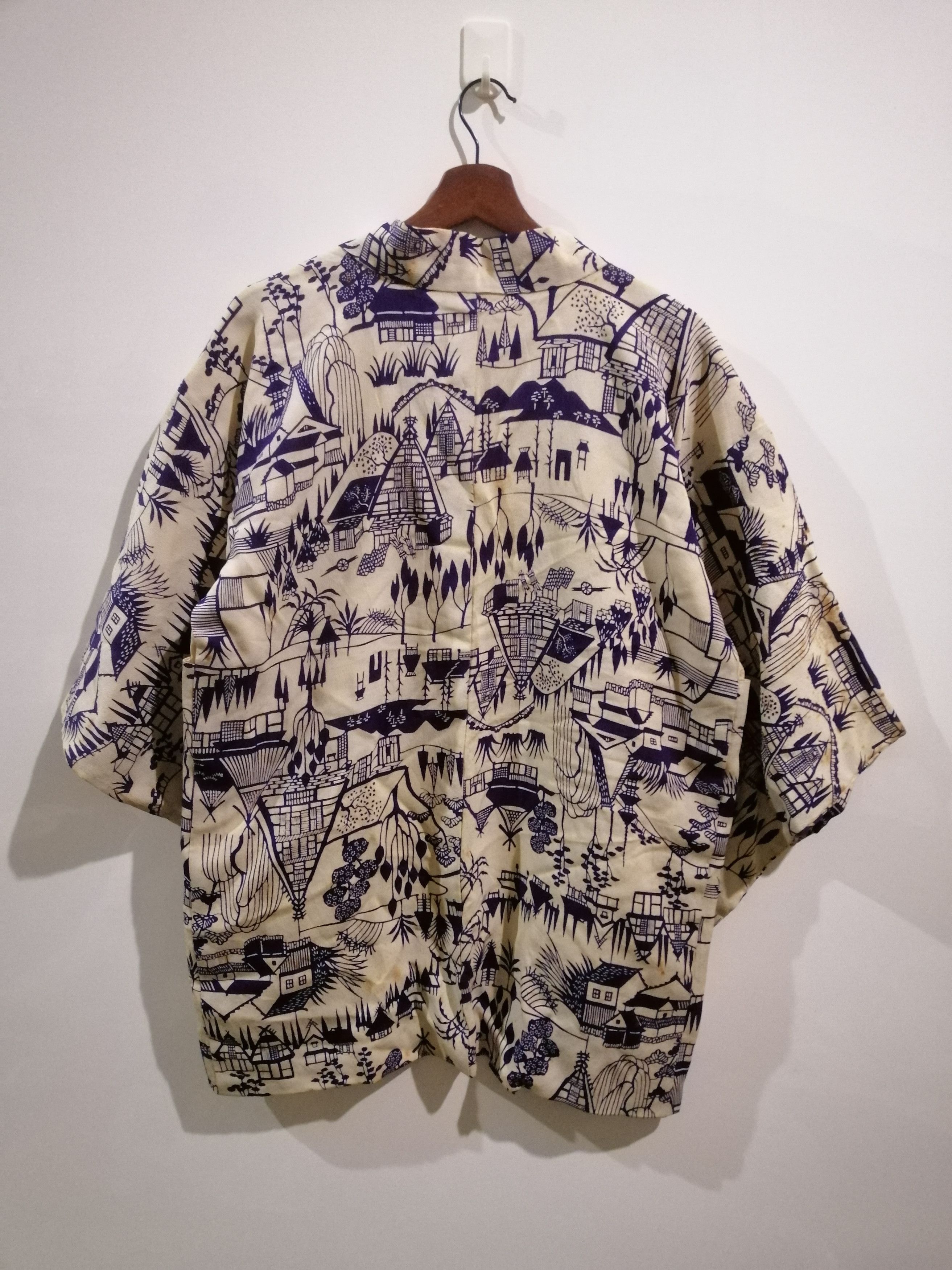 Japanese Brand Vintage full print kimono noragi haori hanten jinbei K2 Size US L / EU 52-54 / 3 - 4 Thumbnail