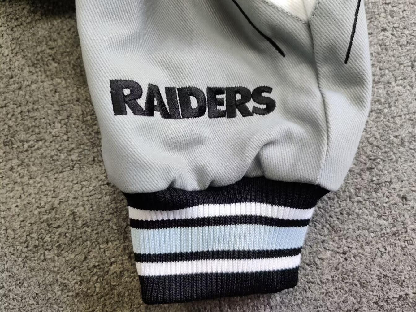 NFL Raiders Flames Embroidered Patch Varsity Jacket Black XL Size US XL / EU 56 / 4 - 4 Thumbnail