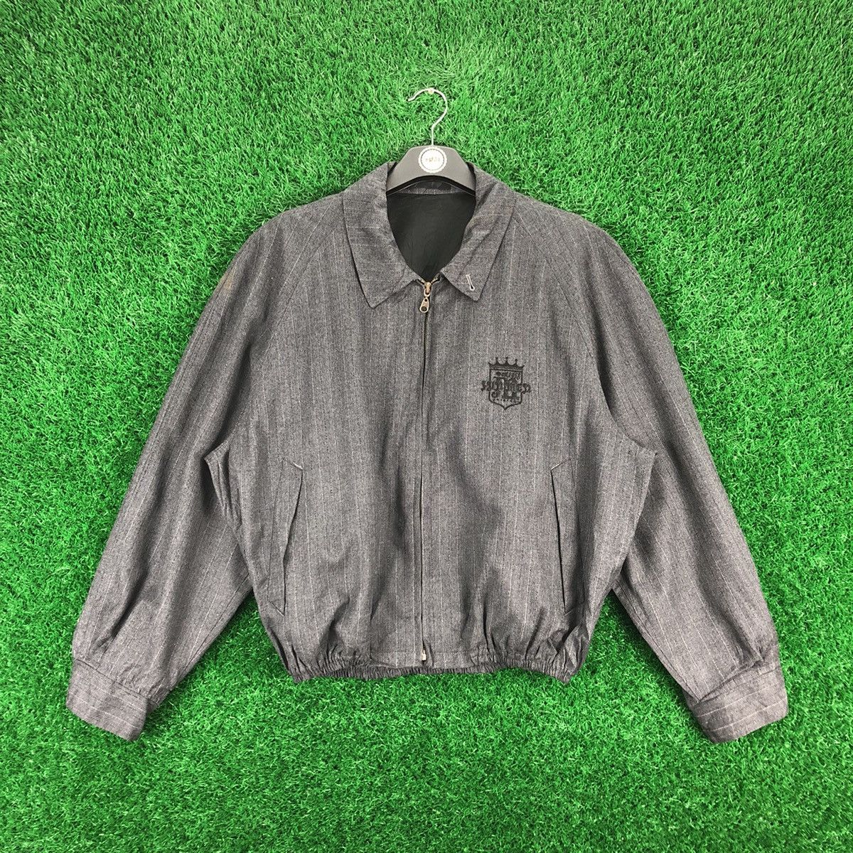 Japanese Brand Vintage 90's Wool Casual Work Striped Jacket by Jun Men Size US S / EU 44-46 / 1 - 1 Thumbnail