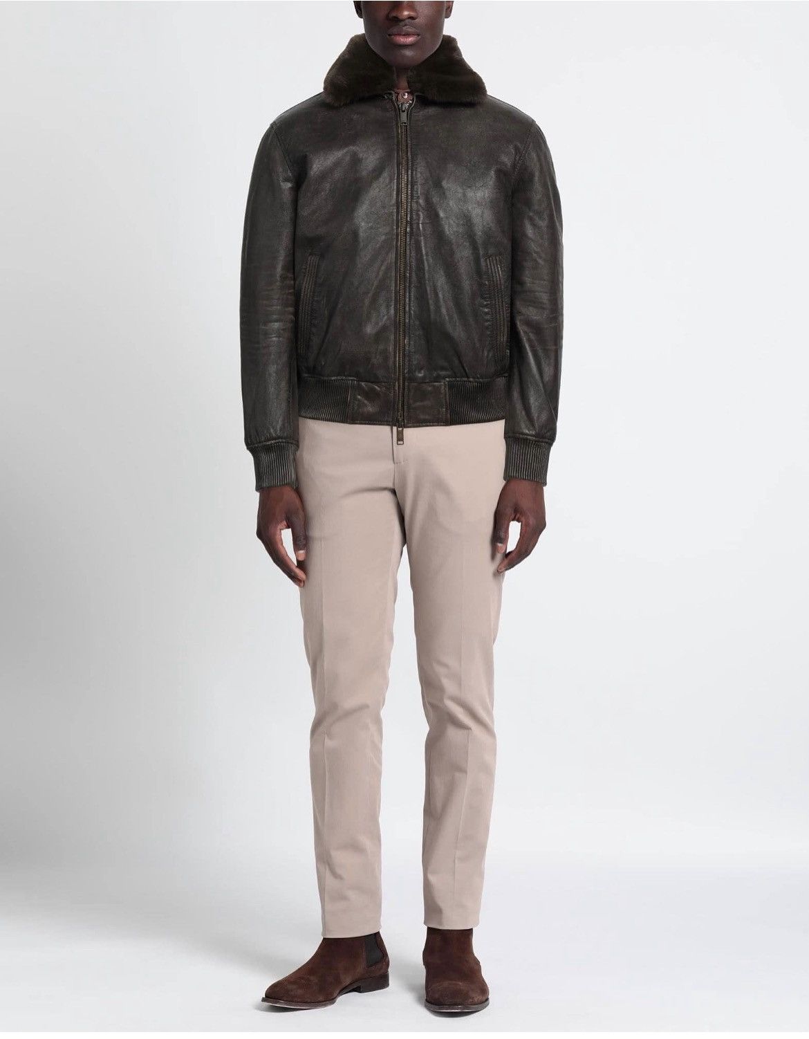 John Varvatos Tommy Bomber Removable Shearling Collar Leather small Size US S / EU 44-46 / 1 - 9 Thumbnail