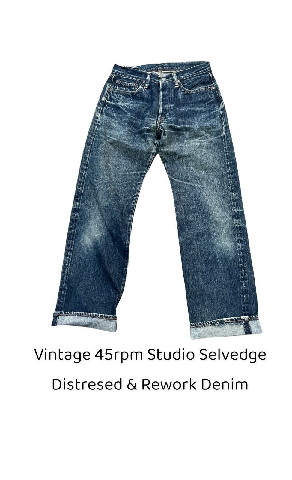 45rpm × Vintage Vintage 45rpm Studio Selvedge Distresed & Rework Size US 29 - 1 Thumbnail
