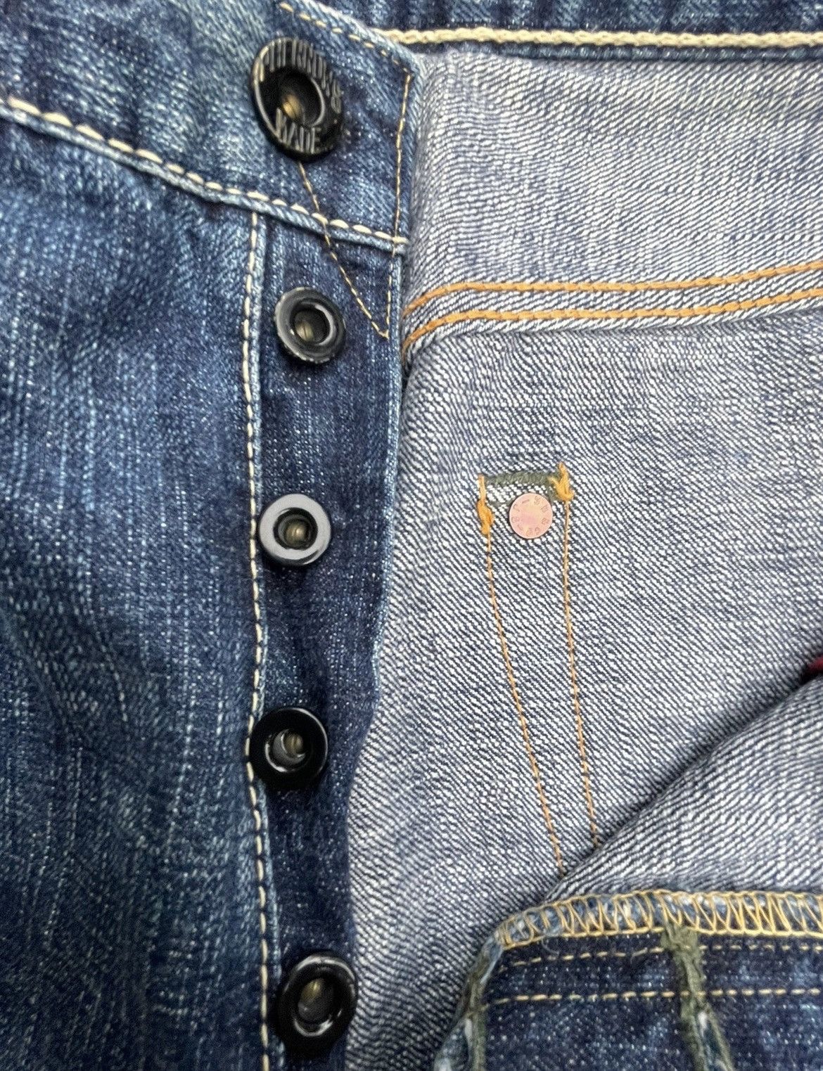 Japanese Brand Pherrow’s Bros StormyBlue Selvedge Denim Size US 30 / EU 46 - 16 Thumbnail