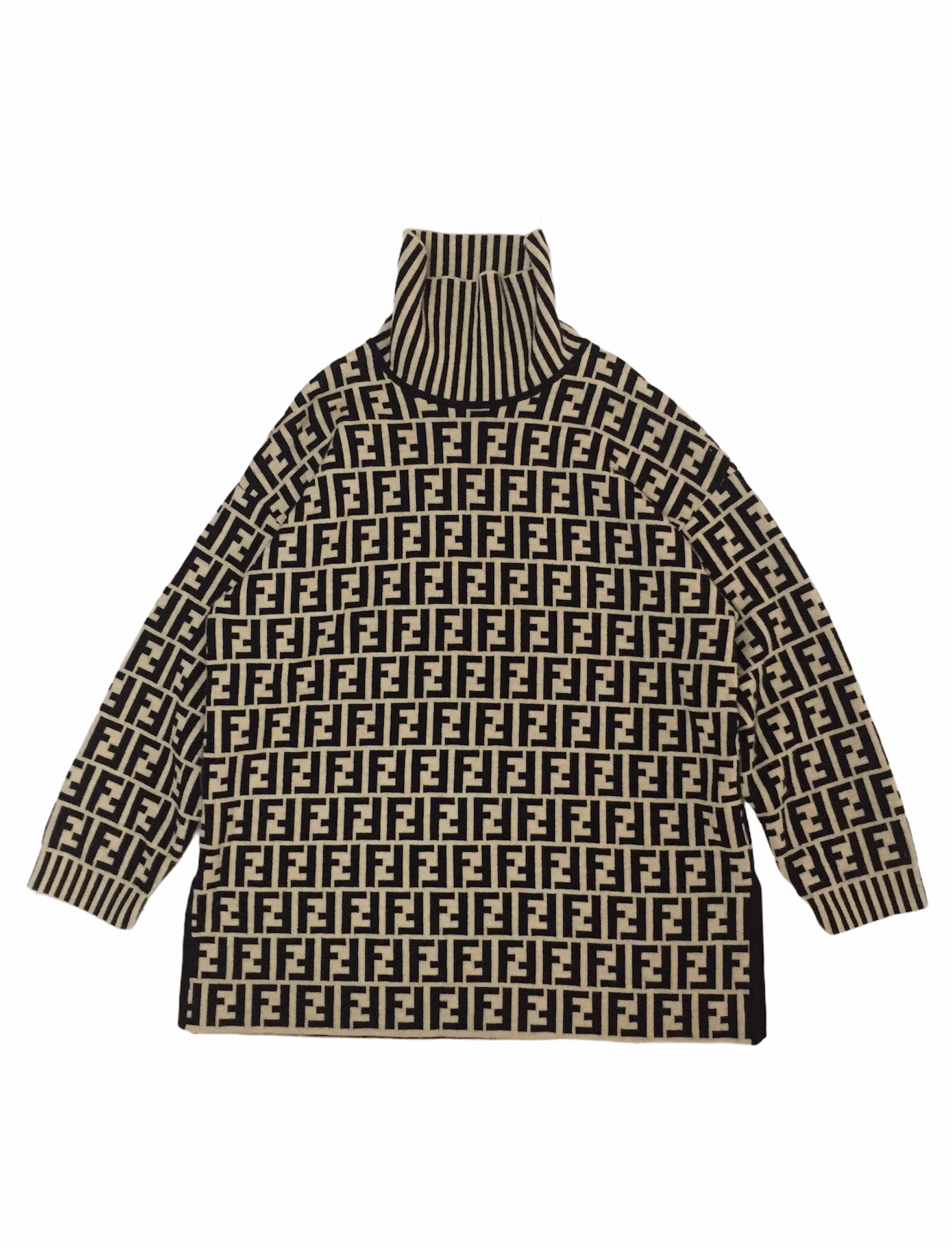 Fendi 90s FENDI monogram wool turtle neck Size L / US 10 / IT 46 - 1 Thumbnail