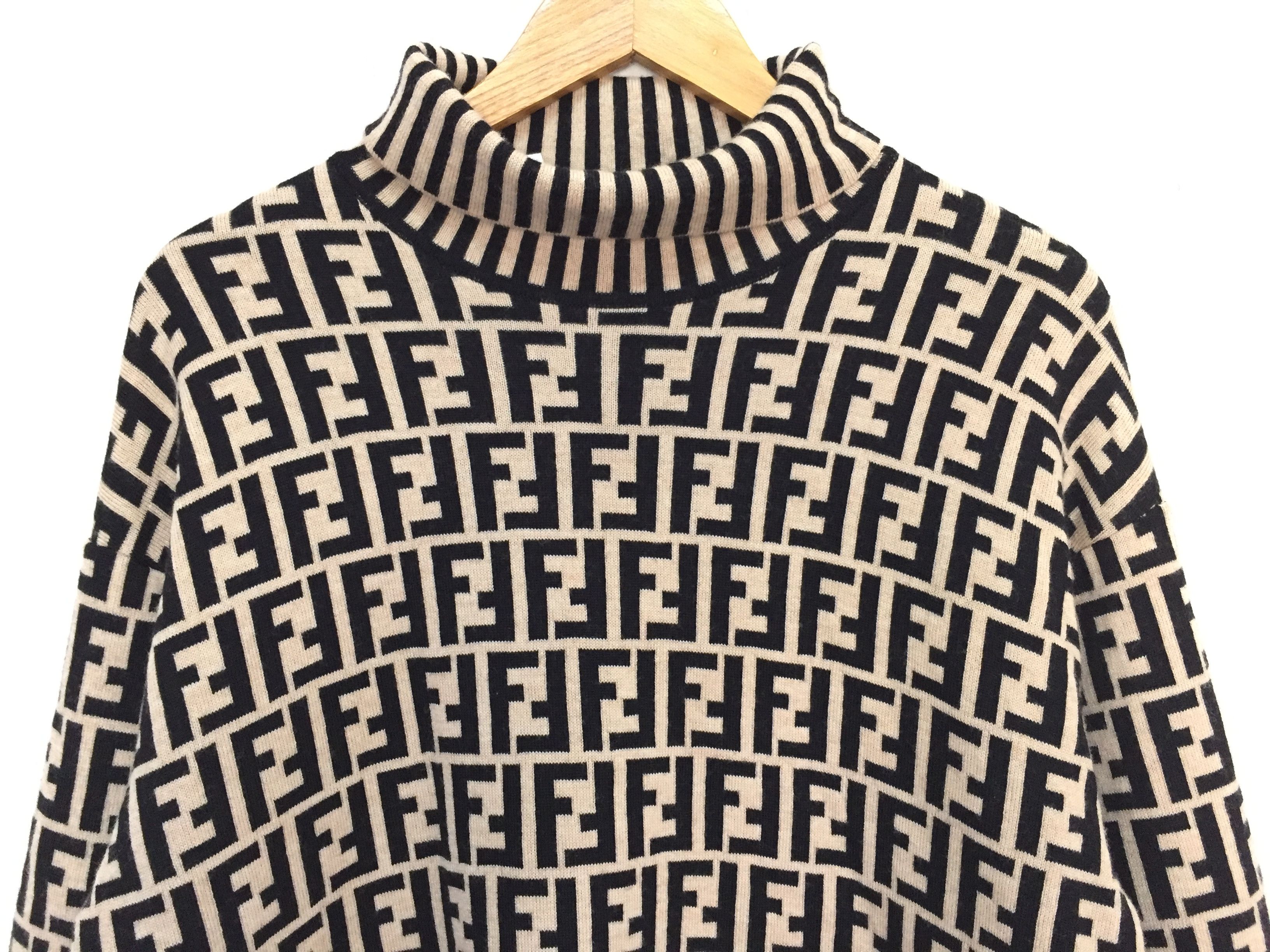 Fendi 90s FENDI monogram wool turtle neck Size L / US 10 / IT 46 - 2 Thumbnail