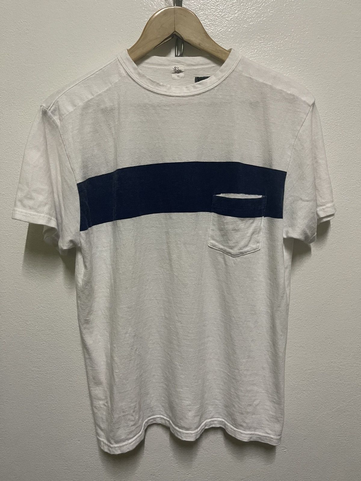Beams Plus Beams X Kaptain Sunshine White Navy Stripe Single Pocket Size US M / EU 48-50 / 2 - 1 Thumbnail