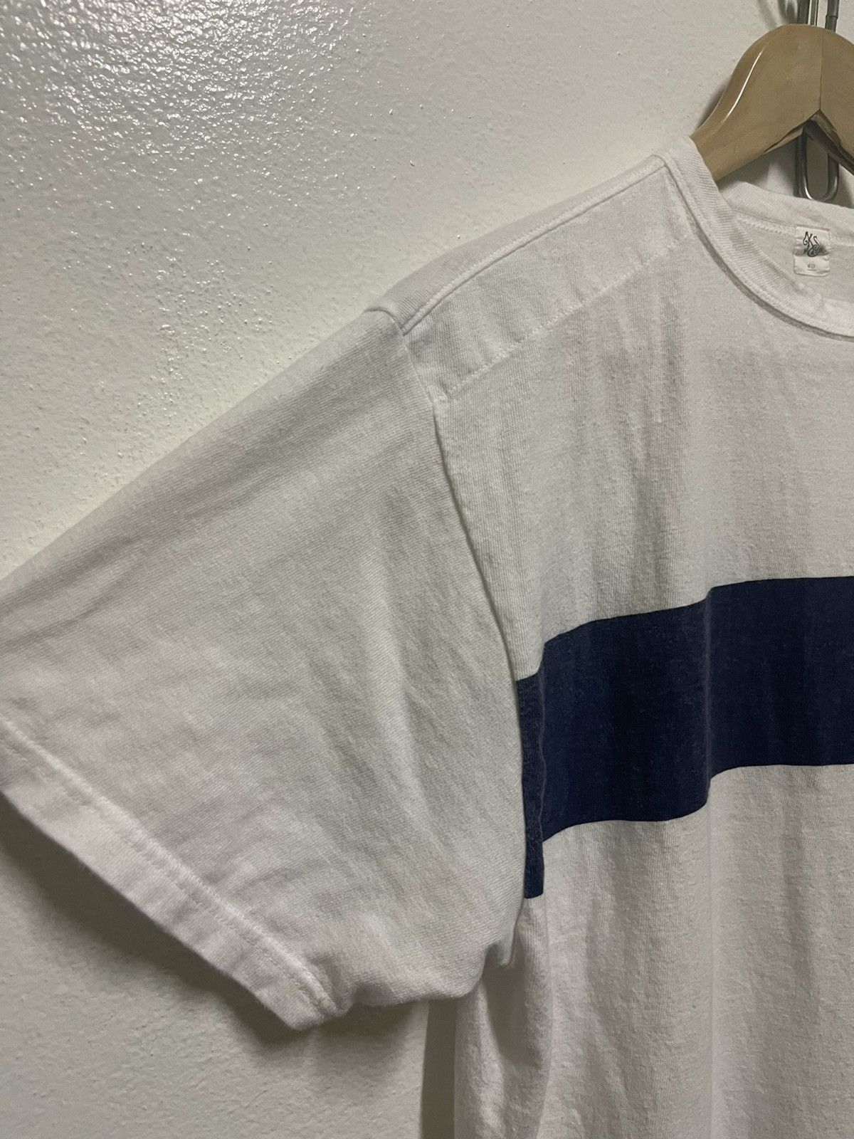 Beams Plus Beams X Kaptain Sunshine White Navy Stripe Single Pocket Size US M / EU 48-50 / 2 - 2 Thumbnail