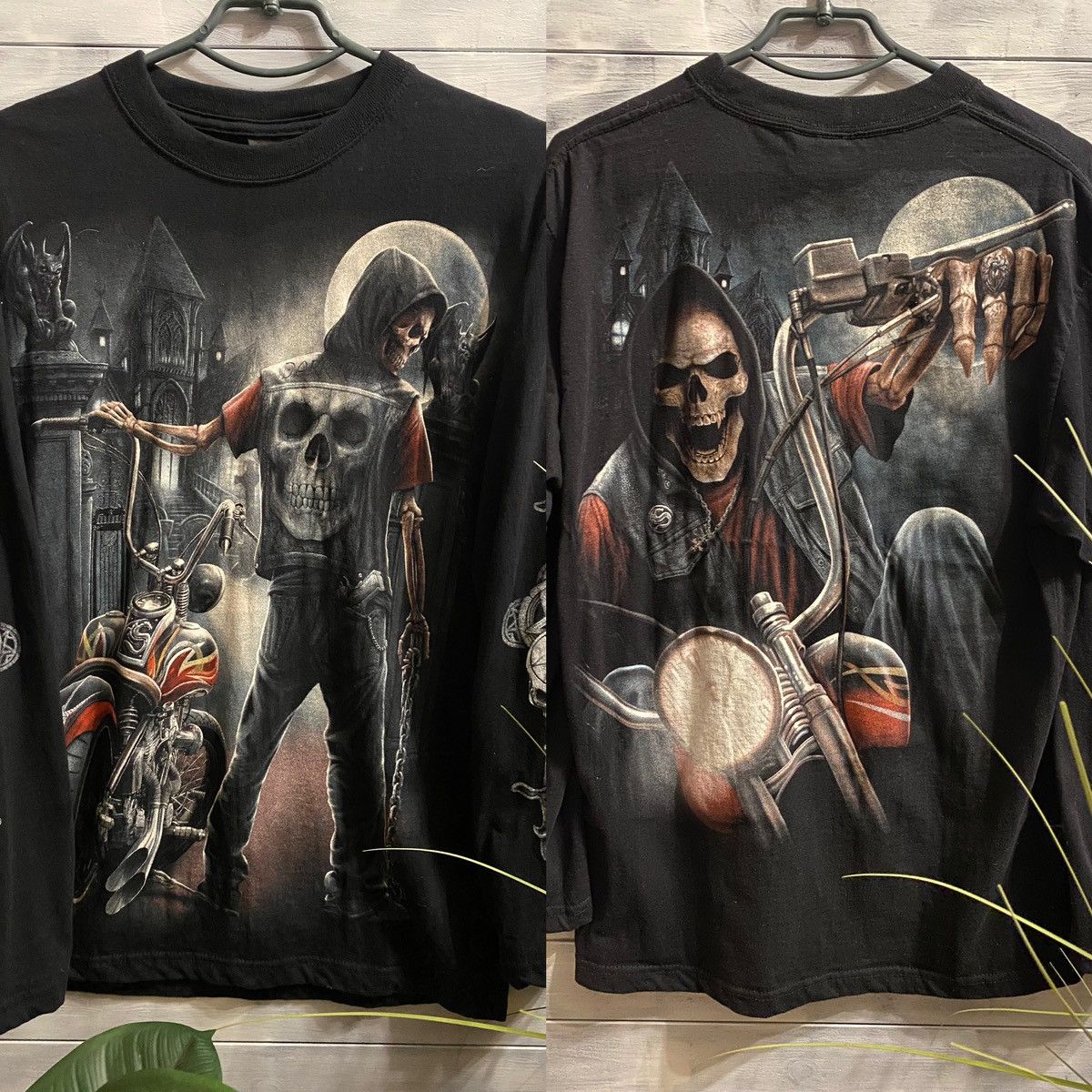 Vintage Rare Vintage Long-Sleeve Spiral Skeleton Rider Skull Style Size US M / EU 48-50 / 2 - 1 Thumbnail