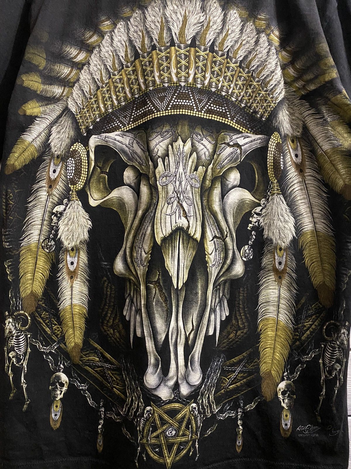 Vintage Rare Vintage T-Shirt Skeleton Rock Chang Skull Y2K style. Size US M / EU 48-50 / 2 - 8 Thumbnail