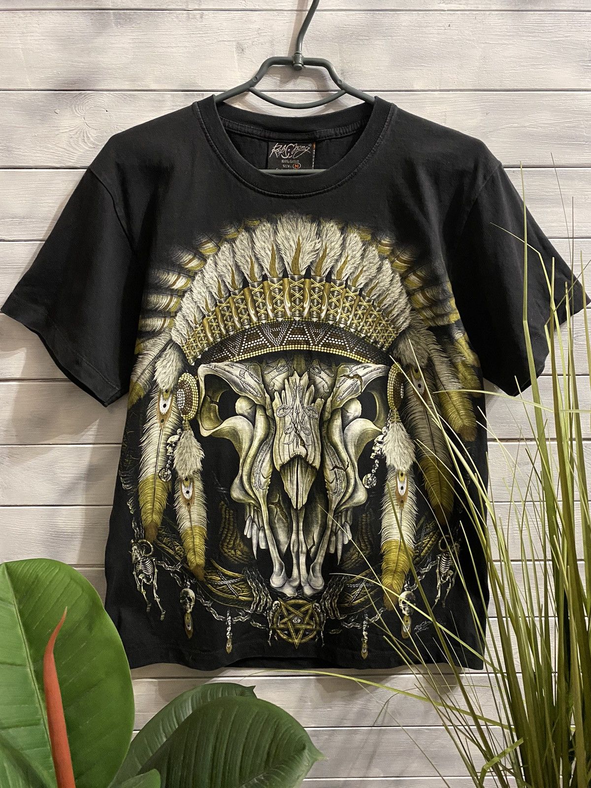 Vintage Rare Vintage T-Shirt Skeleton Rock Chang Skull Y2K style. Size US M / EU 48-50 / 2 - 2 Thumbnail