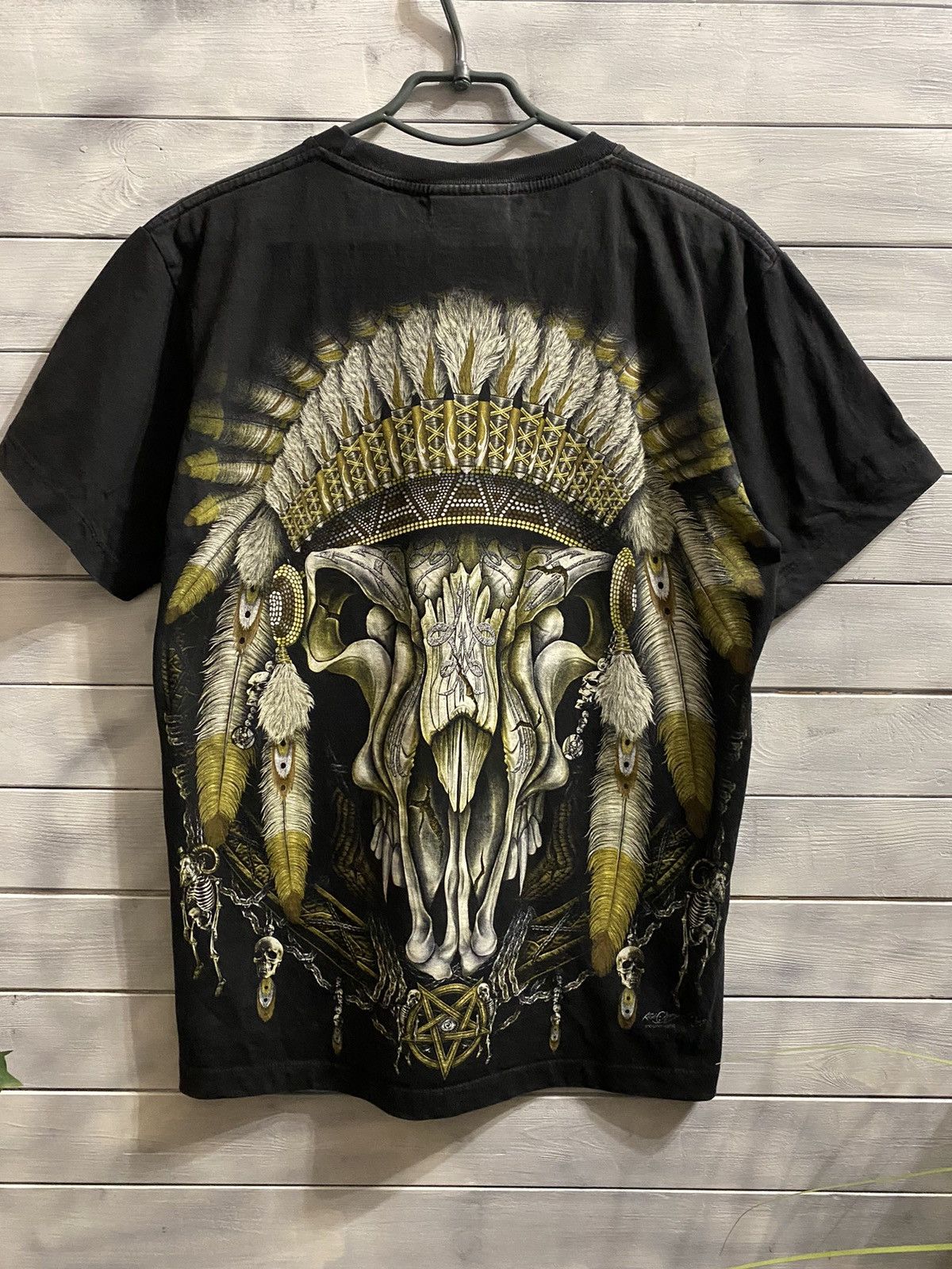 Vintage Rare Vintage T-Shirt Skeleton Rock Chang Skull Y2K style. Size US M / EU 48-50 / 2 - 7 Thumbnail