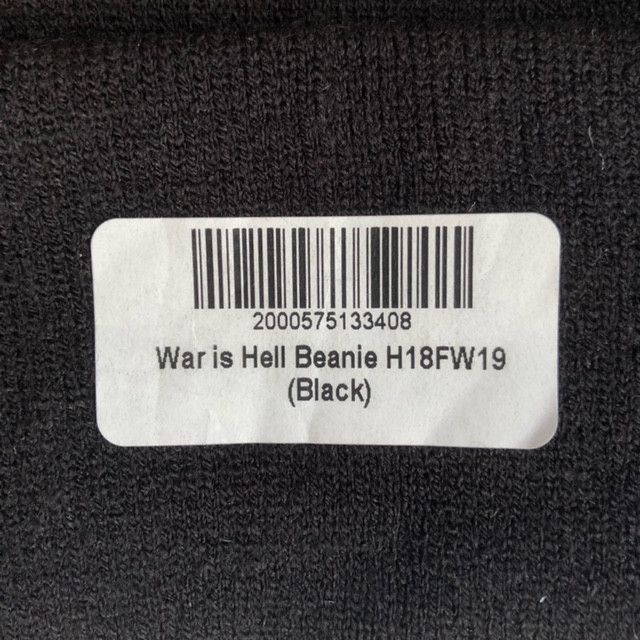 Noah Noah WAR IS HELL Beanie BLACK Size ONE SIZE - 3 Thumbnail
