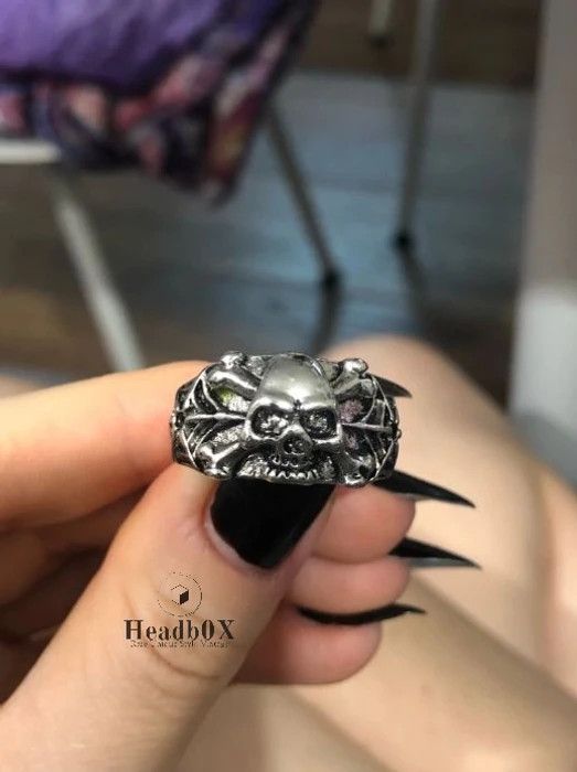 Other Gothic Steel Skull Rings Size ONE SIZE - 6 Thumbnail