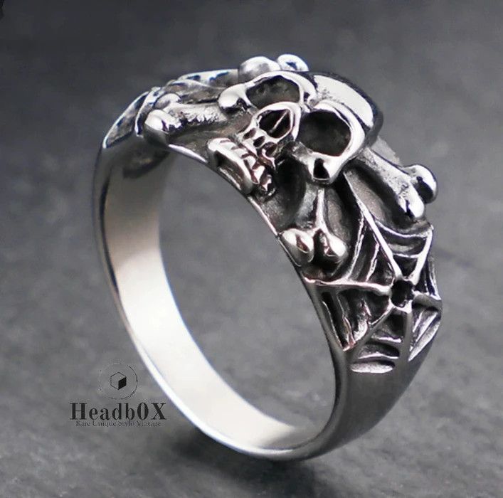 Other Gothic Steel Skull Rings Size ONE SIZE - 1 Thumbnail