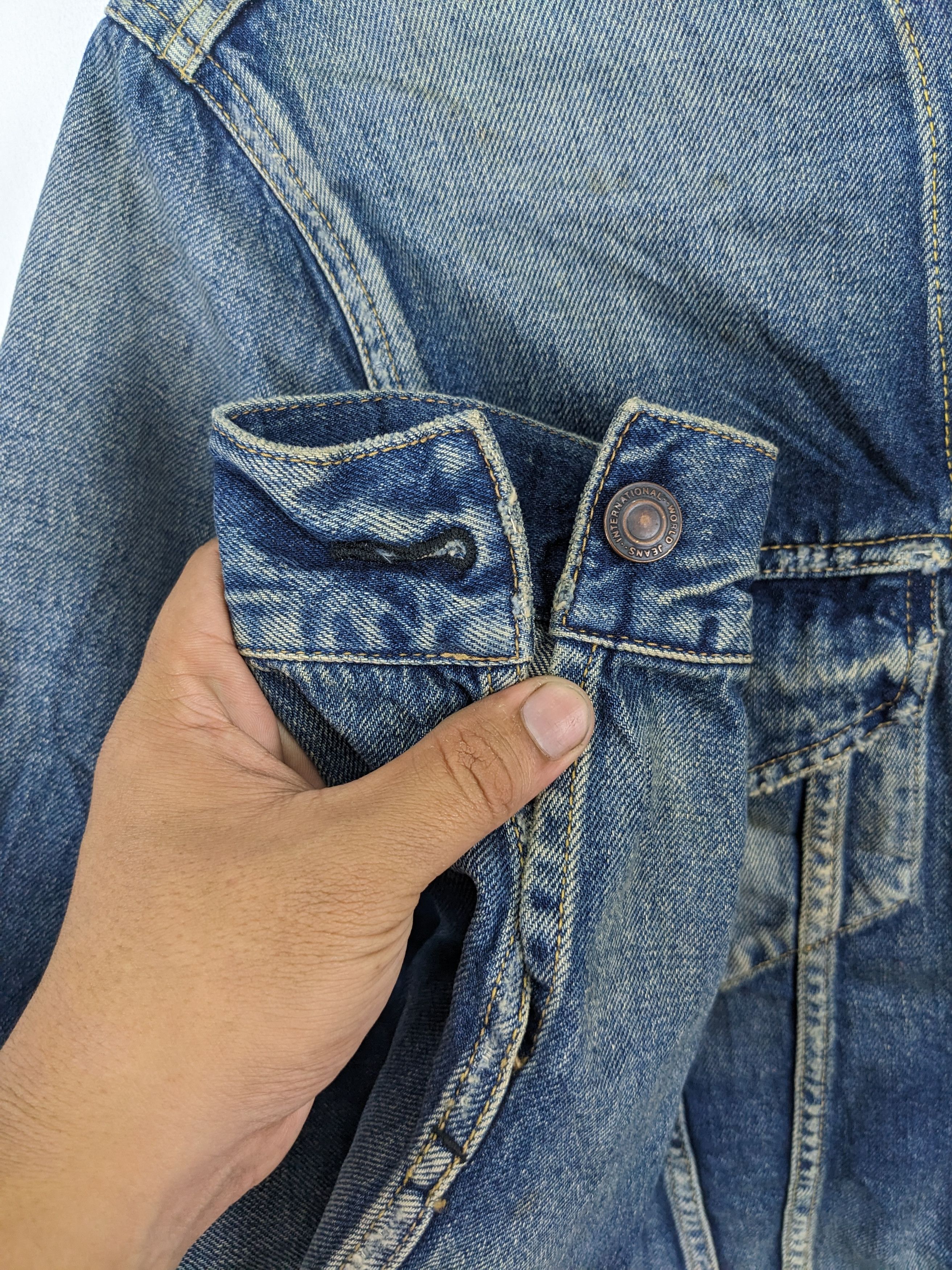 If Six Was Nine × Le Grande Bleu (L.G.B.) Vintage 1990s Denim Jacket Distressed Kapital Style Size M / US 6-8 / IT 42-44 - 13 Thumbnail