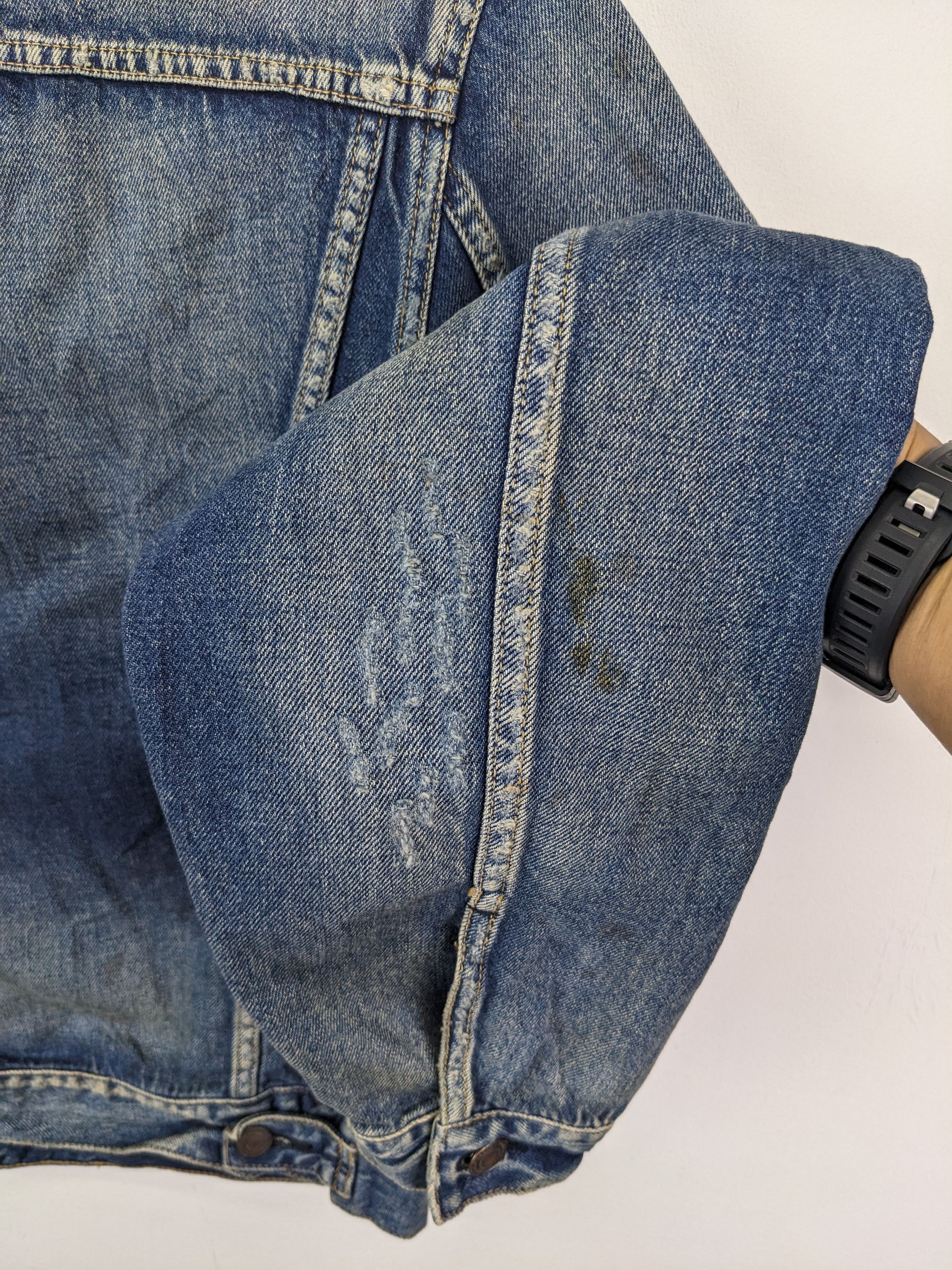 If Six Was Nine × Le Grande Bleu (L.G.B.) Vintage 1990s Denim Jacket Distressed Kapital Style Size M / US 6-8 / IT 42-44 - 17 Thumbnail