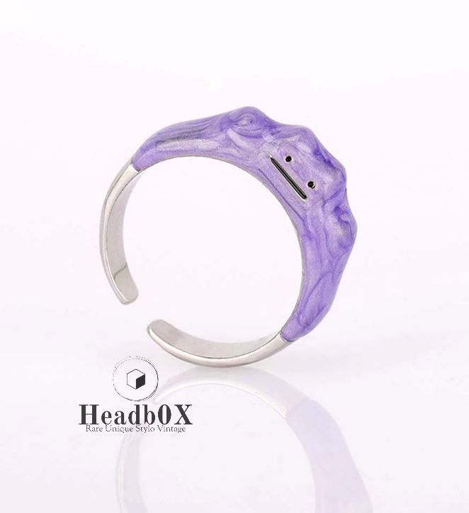 Japanese Brand Purple Cute Smiley Monster Ring Size ONE SIZE - 1 Thumbnail