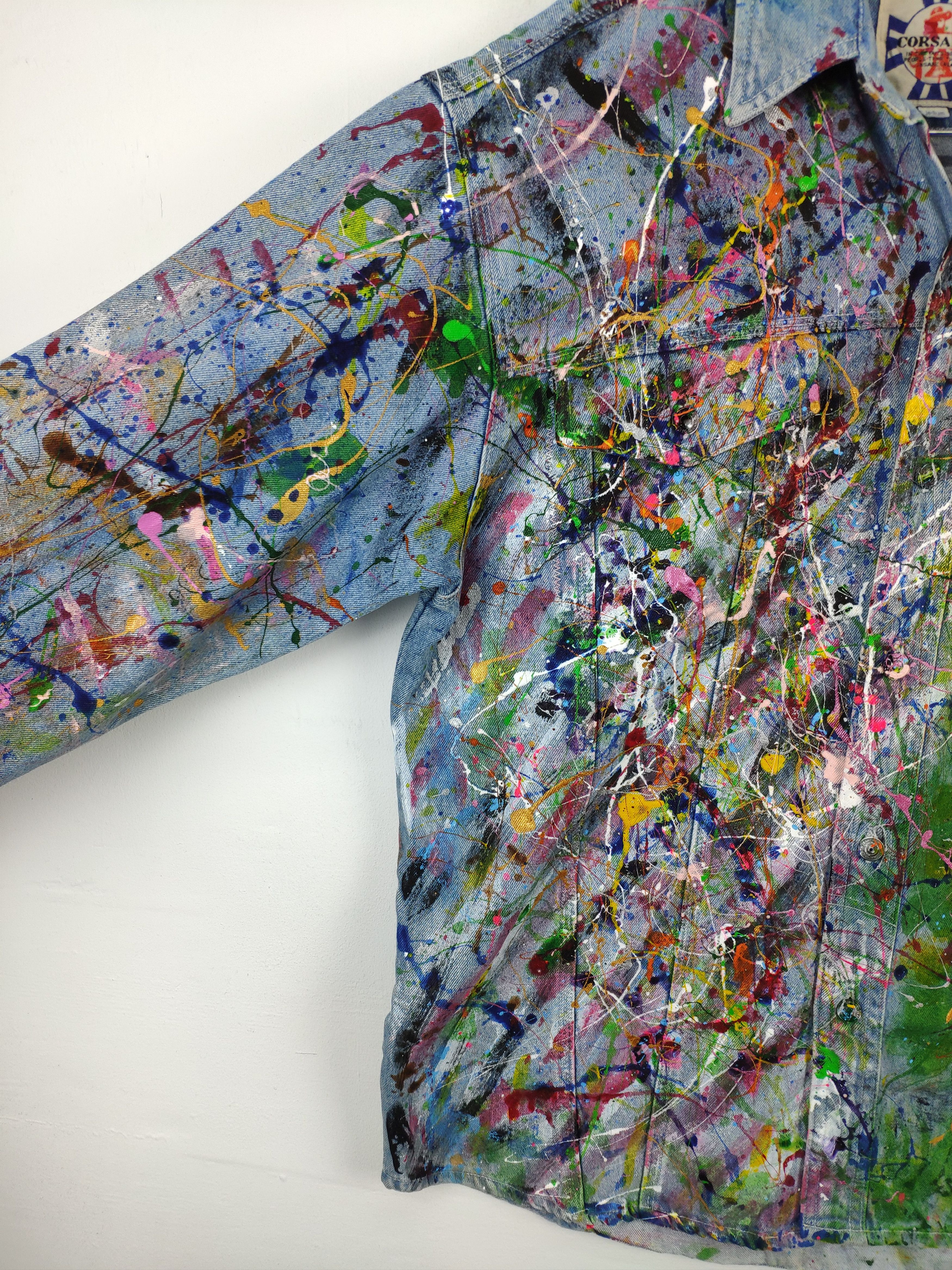 Other Vintage Denim Jacket Splatter Custom Made Kapital Style Size US M / EU 48-50 / 2 - 12 Thumbnail