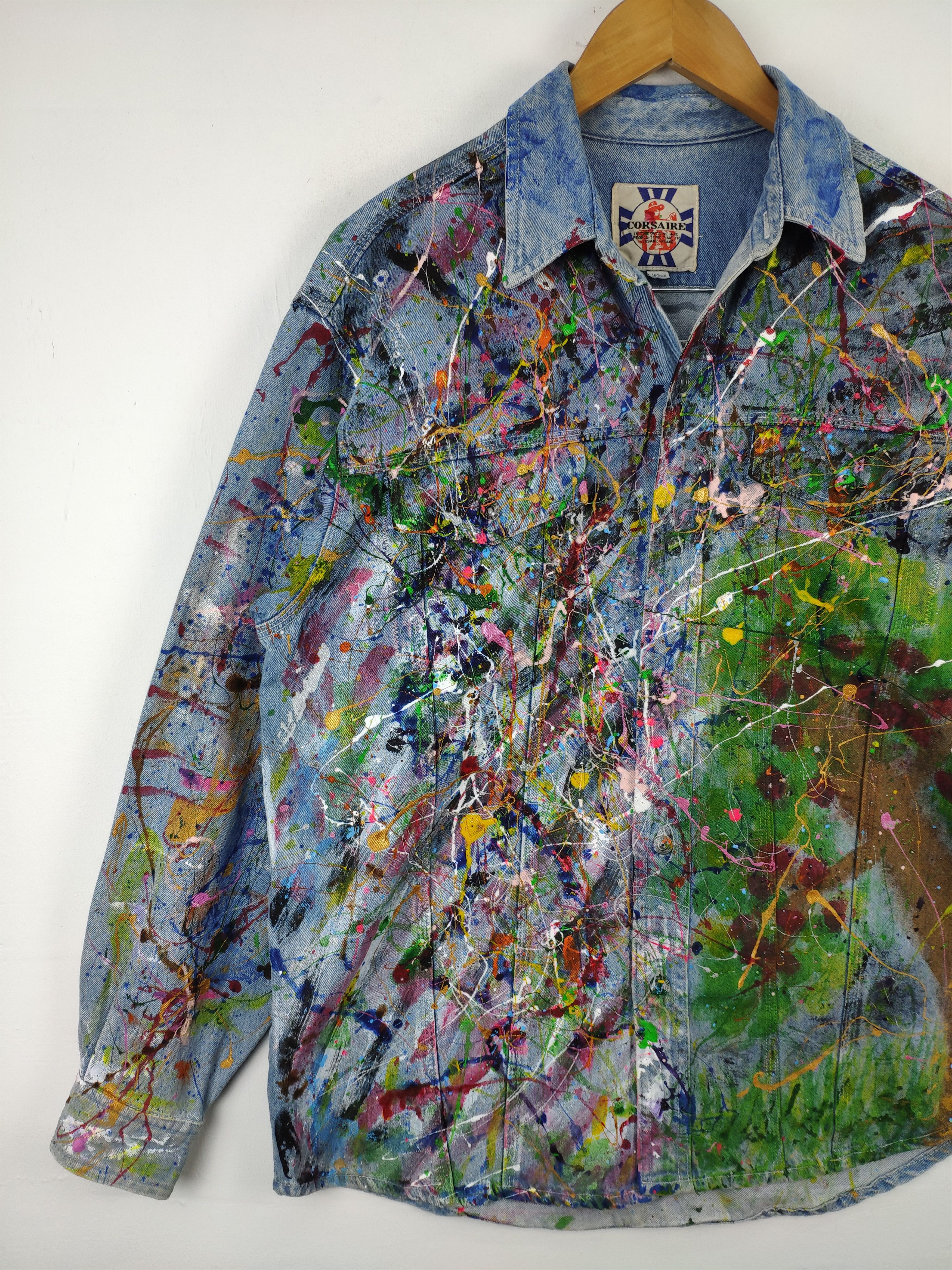Other Vintage Denim Jacket Splatter Custom Made Kapital Style Size US M / EU 48-50 / 2 - 10 Thumbnail