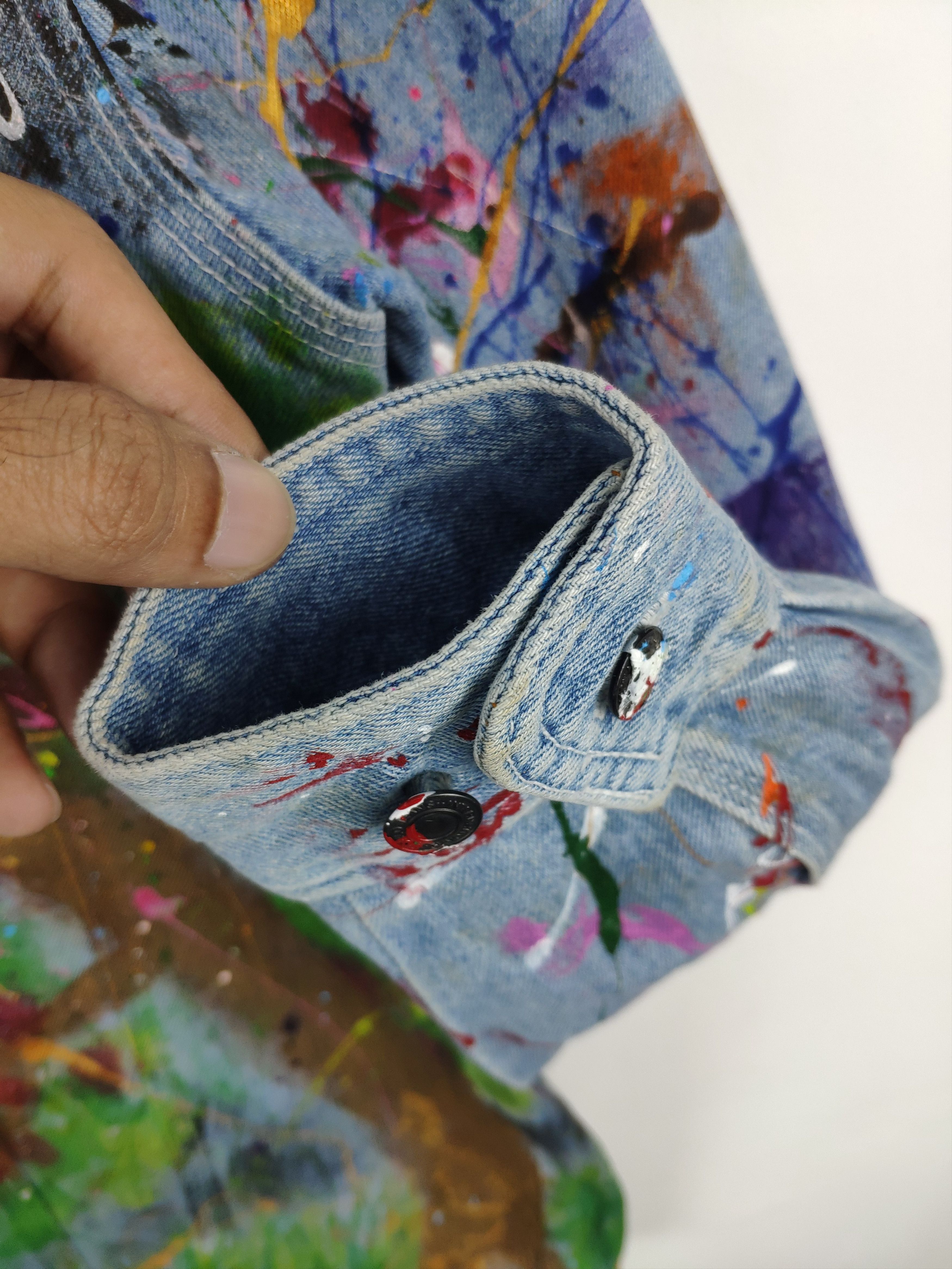 Other Vintage Denim Jacket Splatter Custom Made Kapital Style Size US M / EU 48-50 / 2 - 7 Thumbnail