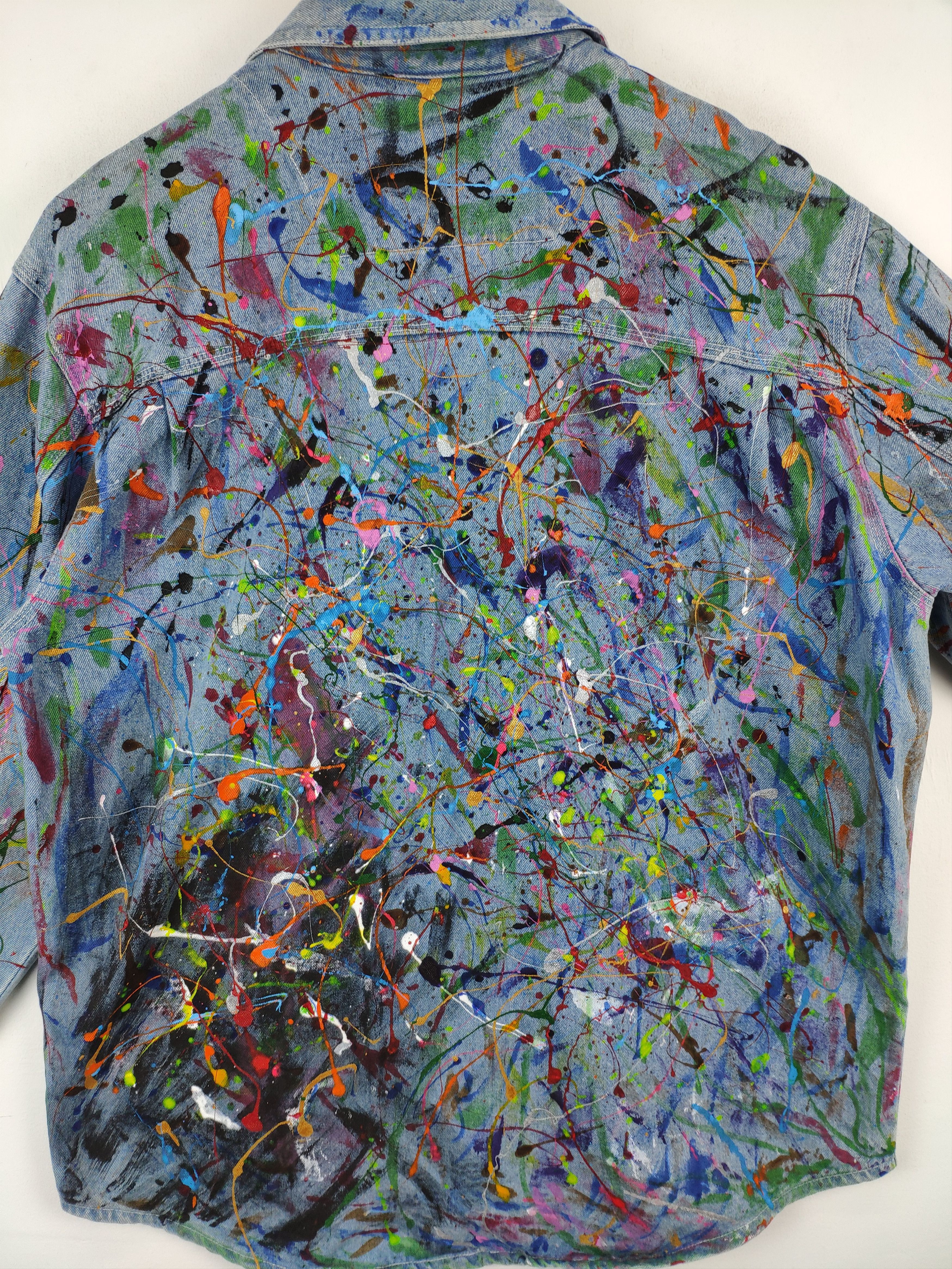 Other Vintage Denim Jacket Splatter Custom Made Kapital Style Size US M / EU 48-50 / 2 - 24 Thumbnail