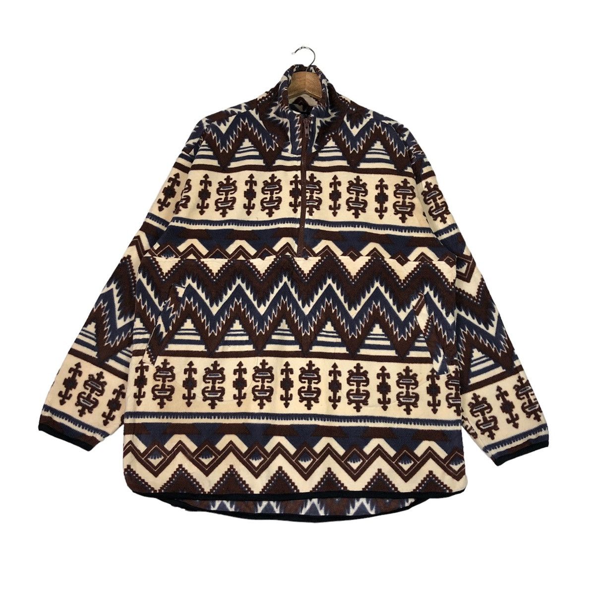 Japanese Brand Vintage Japanese Bodywave Navajo Quarter Zip Fleece Pullover Size US XXL / EU 58 / 5 - 2 Thumbnail