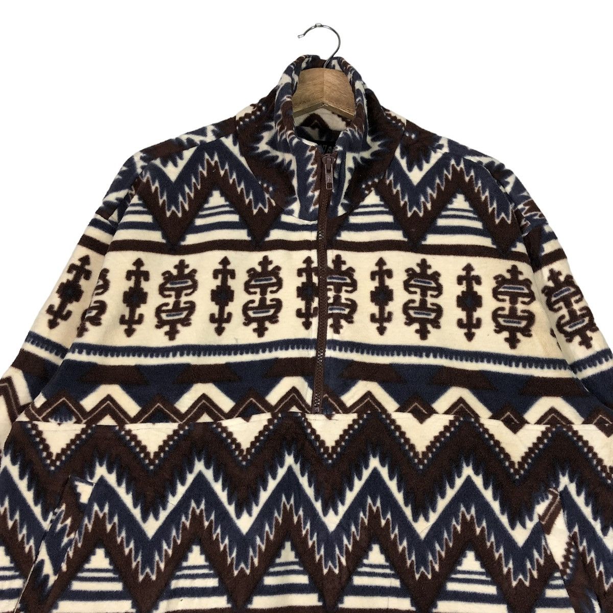 Japanese Brand Vintage Japanese Bodywave Navajo Quarter Zip Fleece Pullover Size US XXL / EU 58 / 5 - 3 Thumbnail