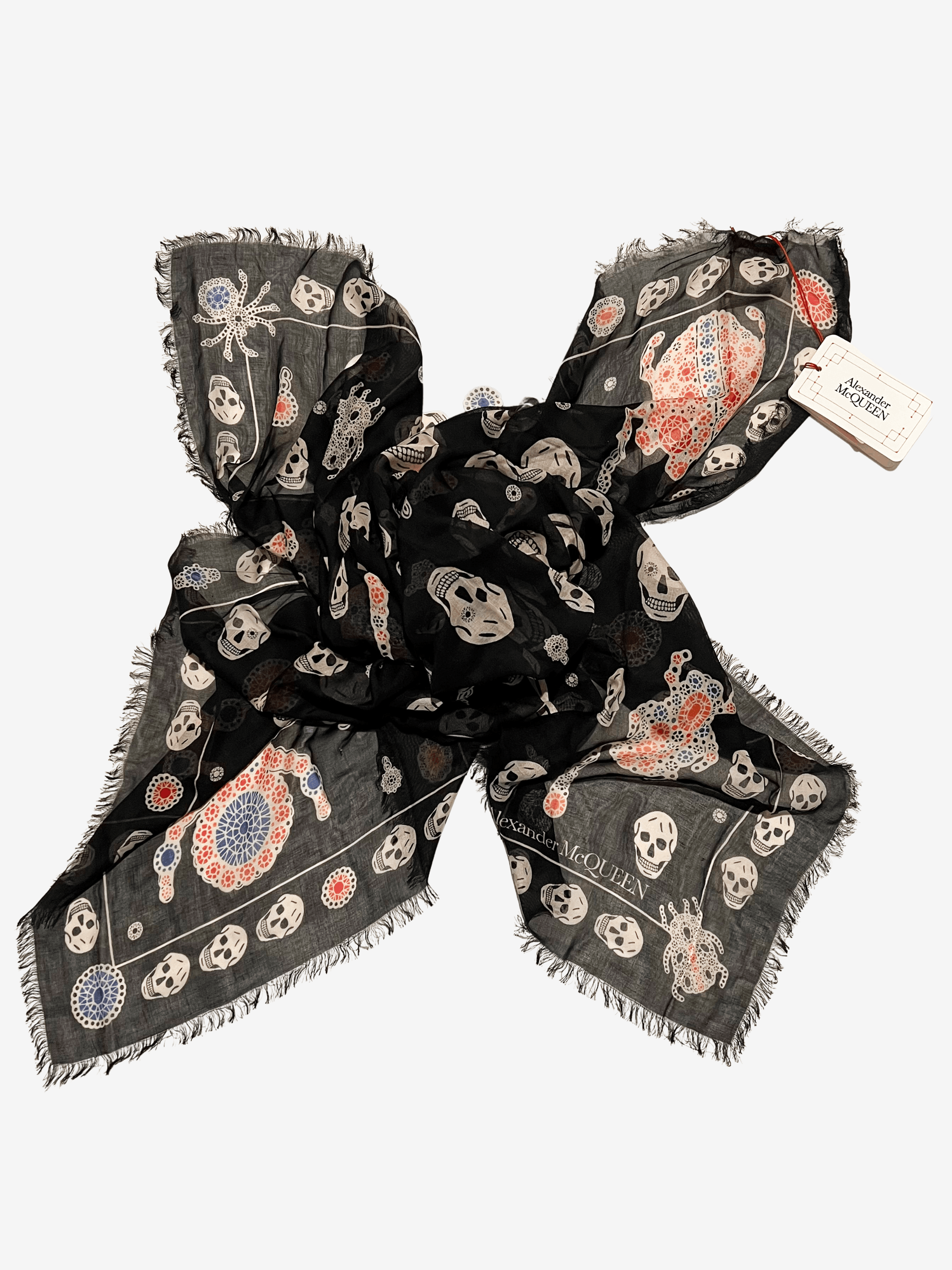 Alexander McQueen $400 Alexander McQueen RARE Spider Diamond Skeleton Scarf Size ONE SIZE - 1 Thumbnail