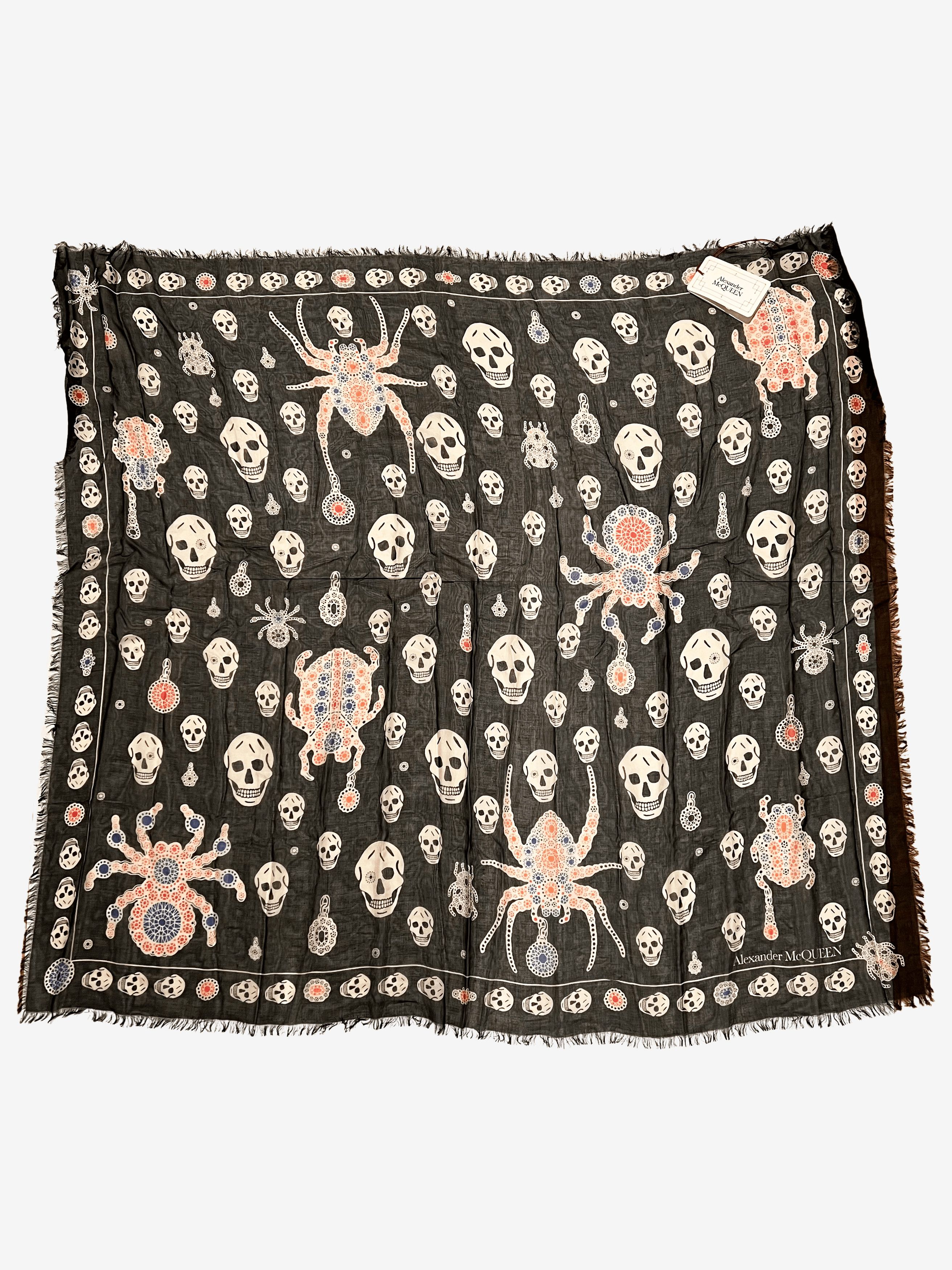 Alexander McQueen $400 Alexander McQueen RARE Spider Diamond Skeleton Scarf Size ONE SIZE - 2 Thumbnail