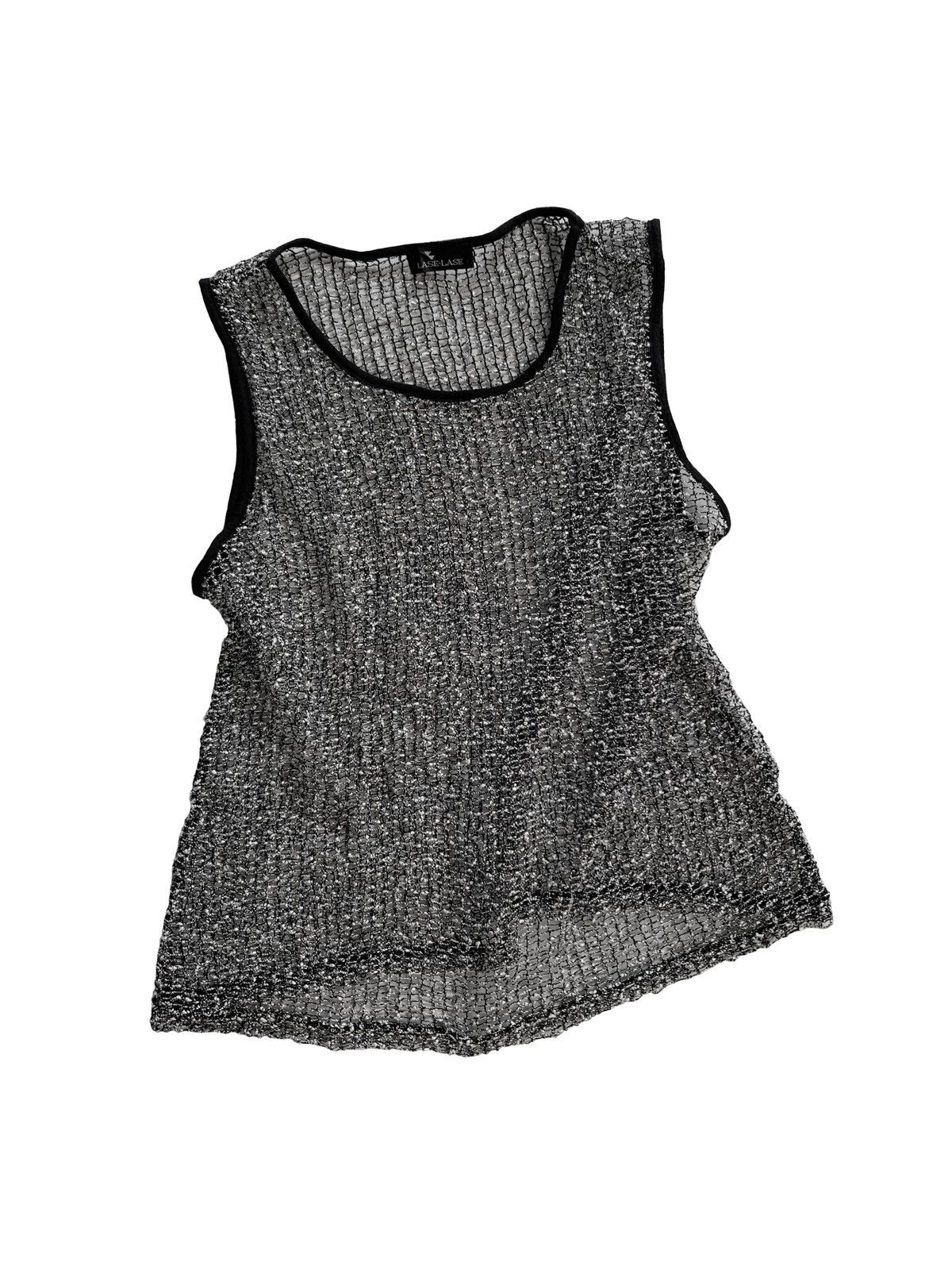 image of 20471120 x Beauty Beast Unknown Layered Fishnet Top in Grey, Men's (Size Medium)