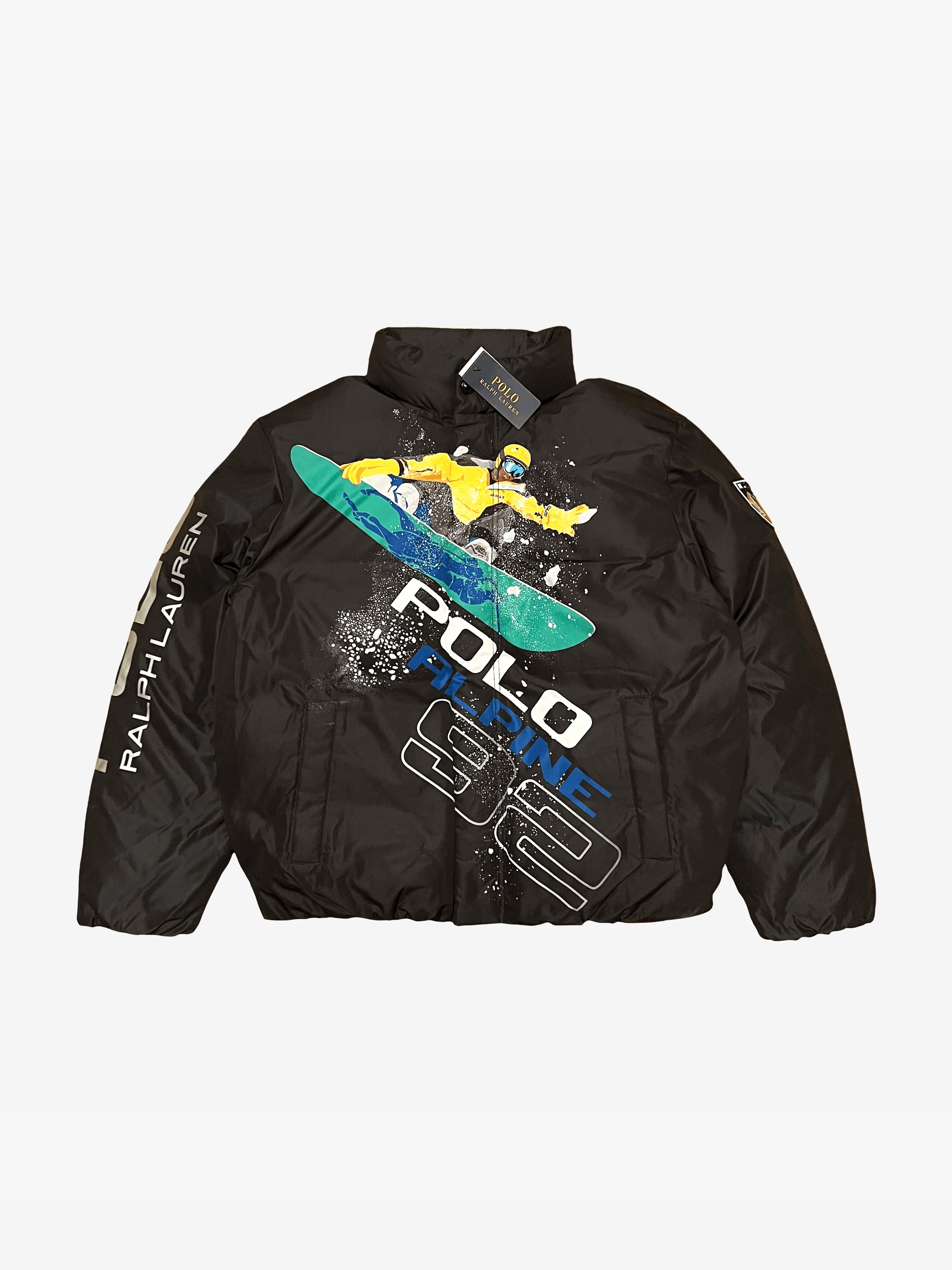 image of $498 Polo Ralph Laurent Black Ski Alpine 92 Goose Down Jacket, Men's (Size Small)