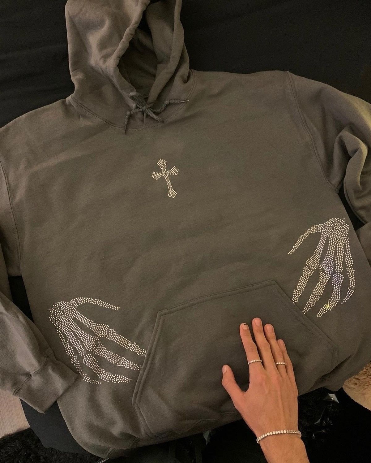 Other Rhinestones Skeleton Vintage Hoodie Size US S / EU 44-46 / 1 - 1 Thumbnail
